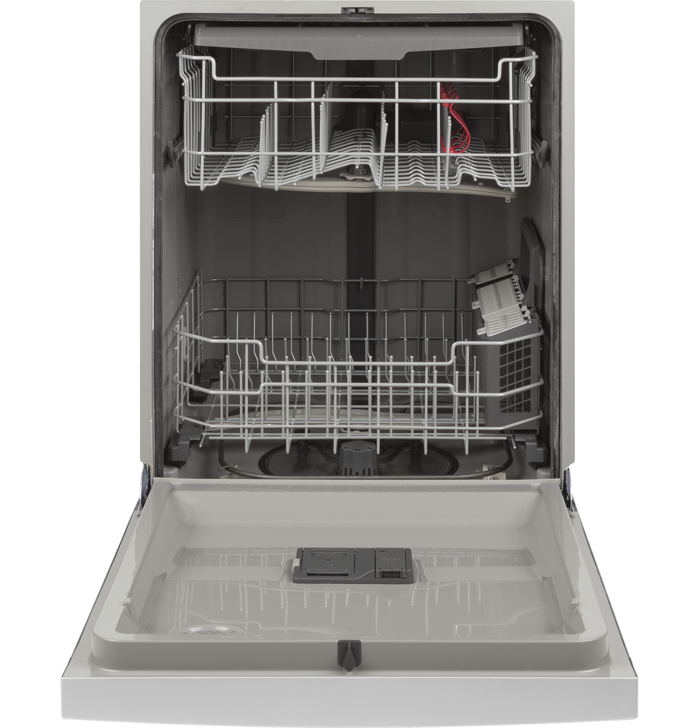 GE Dry Boost Front Control 24-in Built-In Dishwasher With Third Rack  (Stainless Steel) ENERGY STAR, 50-dBA in the Built-In Dishwashers  department at