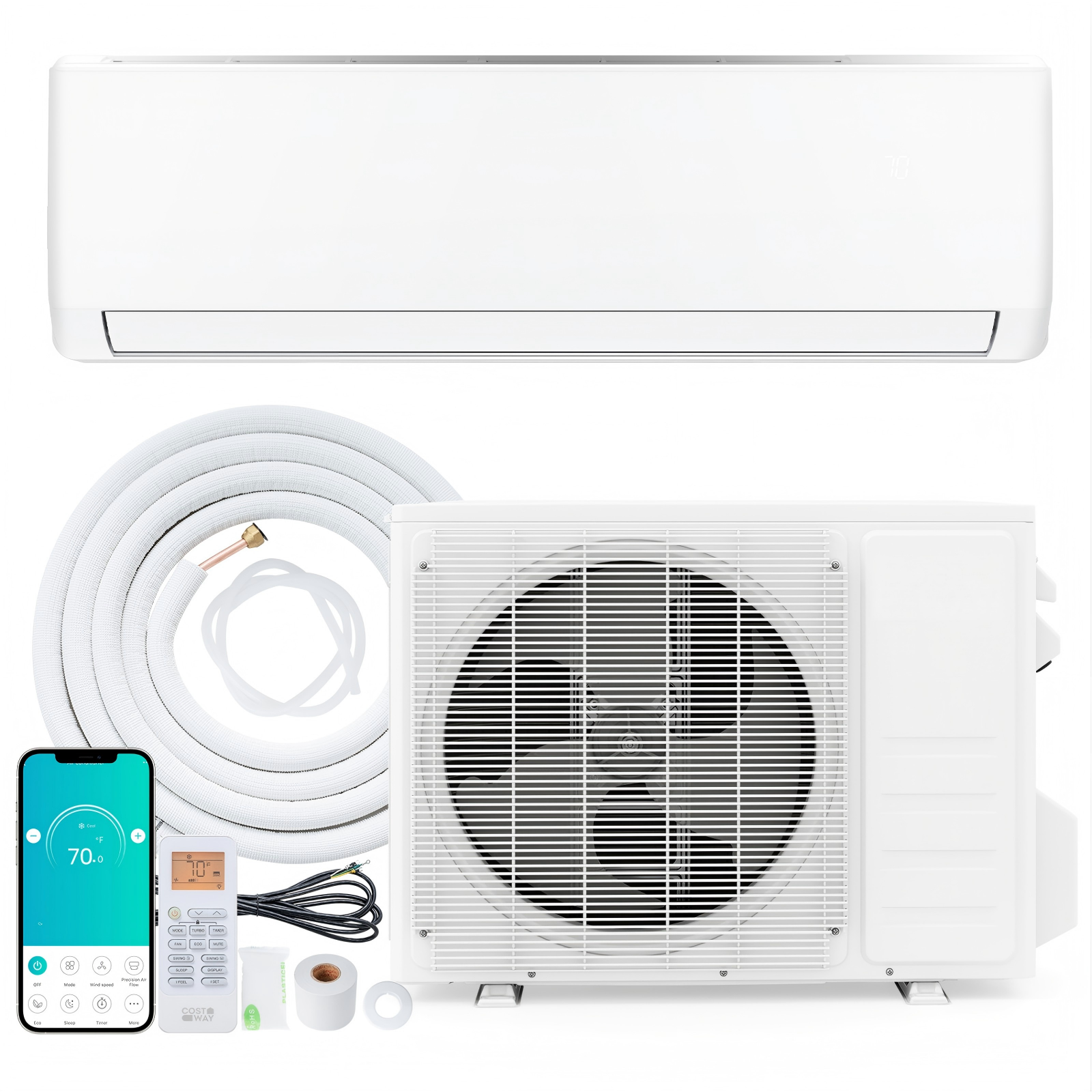 SUGIFT 24000-BTU Mini Split Air Conditioner Heat Pump 21 SEER2 208-230V Wifi for 1500 sq ft