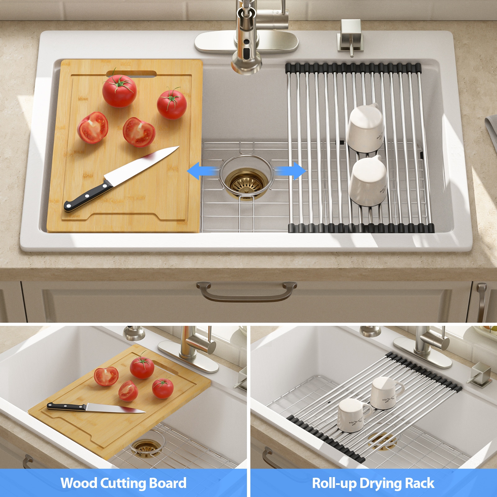 Lordear LD-SYSWHTS33 Kitchen-Sinks - View #3