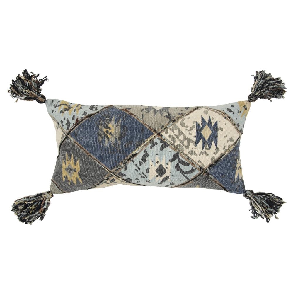 Rizzy Home T15889 Poly filled pillow 14-in x 26-in Indigo Novelty Indoor Decorative Pillow