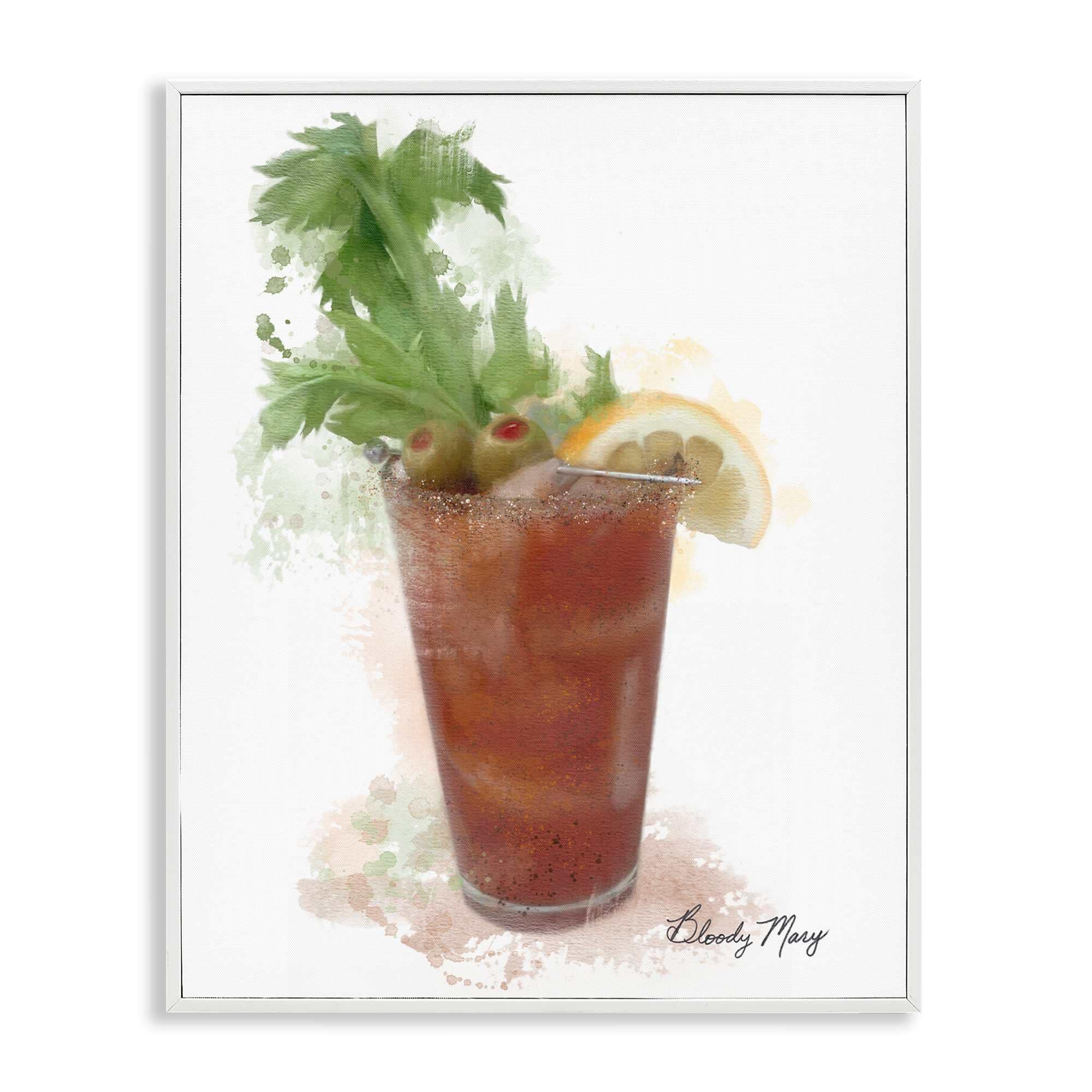 Stupell Industries BS-500-WFR-11X14 Modern Bloody Mary White Framed Giclee Art By Matthew Piotrowicz 11 x 14