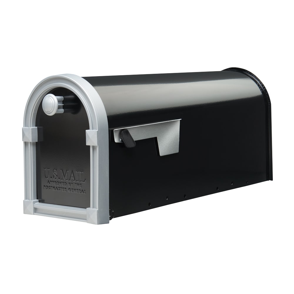 Gibraltar Mailboxes A1100B01 Post Mount Black Metal Mailbox