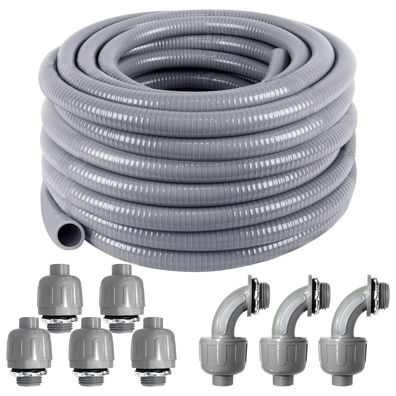 Etokfoks 1 2 in x 50 ft Gray Non Metallic PVC Flexible Liquid Tight ...