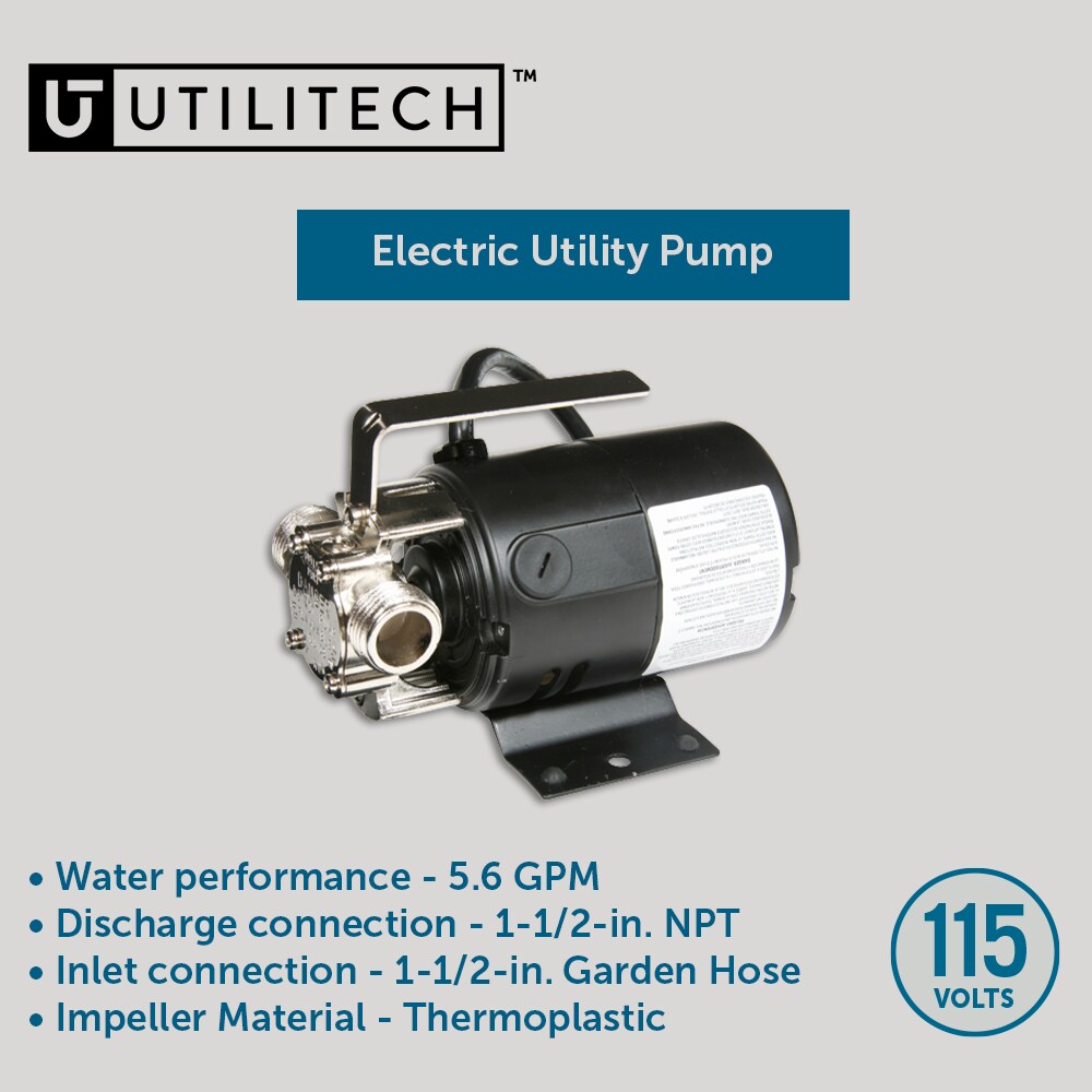Utilitech 1/12-HP 115-Volt 5.6-GPM Stainless Steel Electric Utility Pump