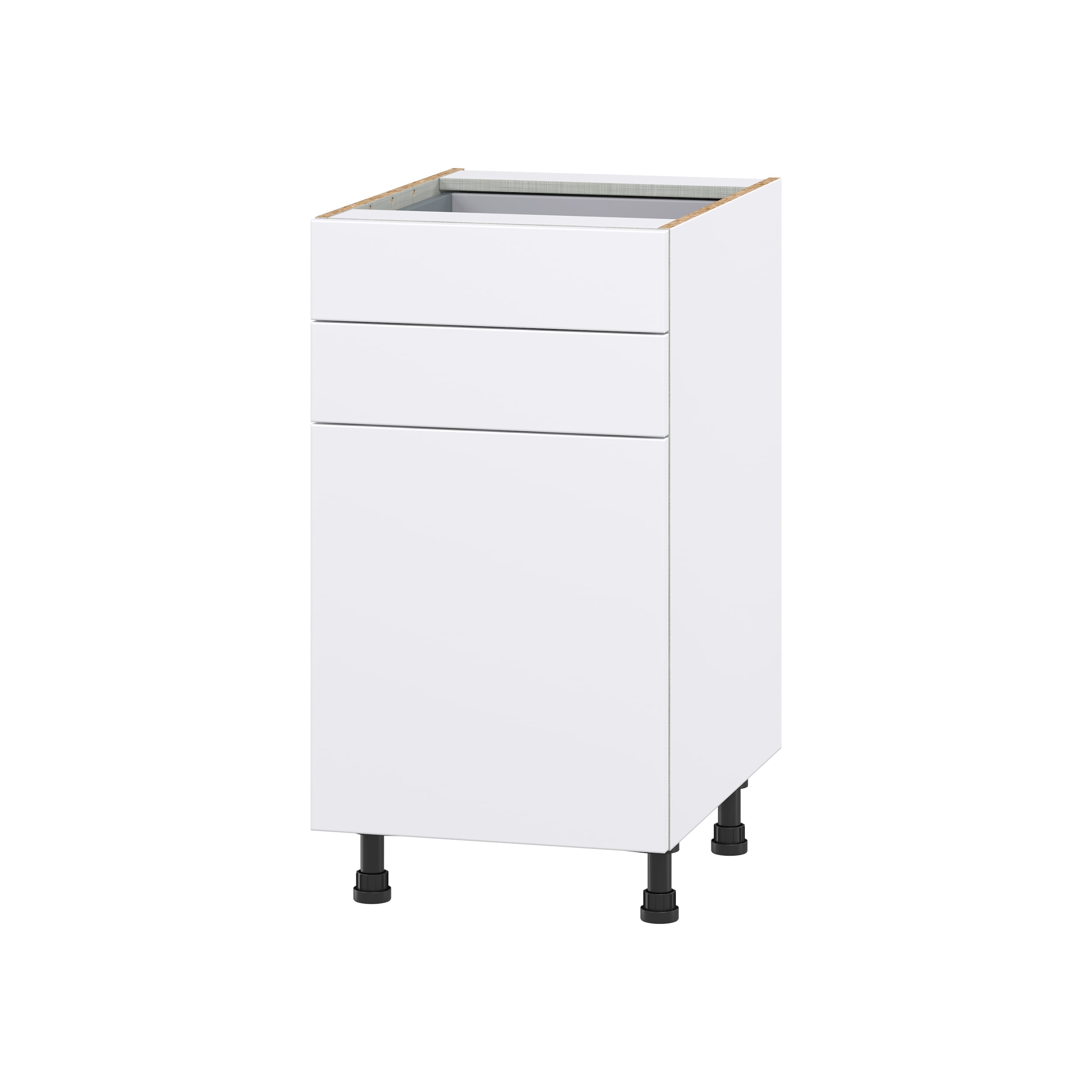 Hugo&Borg DSB18B(L/R)-LA Lasalle 18-in W x 34.5-in H x 24-in D Bright White Slab 2 -Drawers Base Fully assembled Cabinet (Flat Panel Slab)