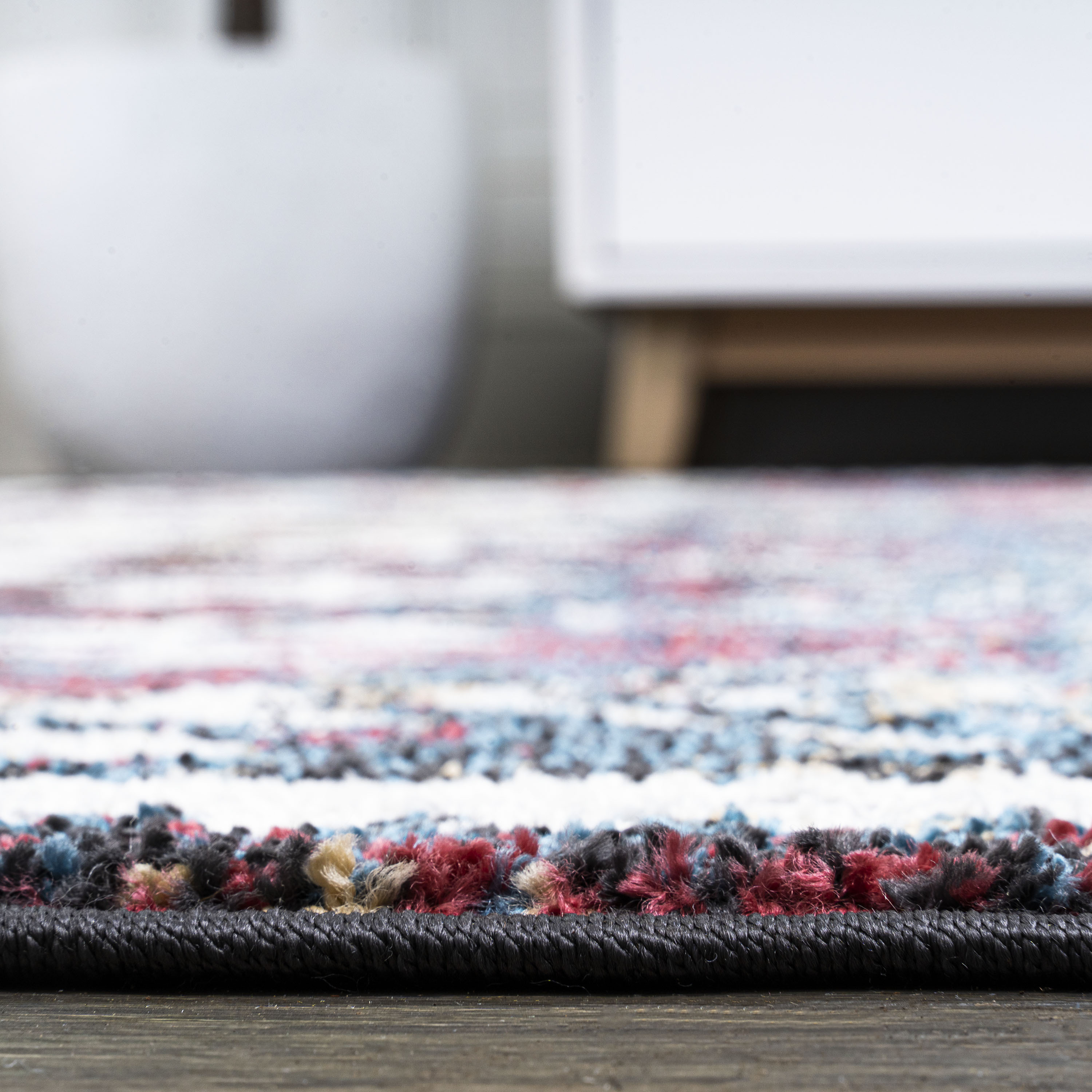 Dhiya Distressed Multicolor Kilim 2 x 8 Runner Rug