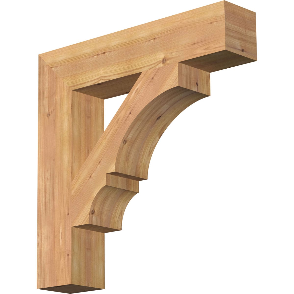Ekena Millwork BKT06X28X28BOA05SWR Balboa block smooth 5-1/2-in x 28-in x 28-in Western red cedar Brown Wood Standard bracket