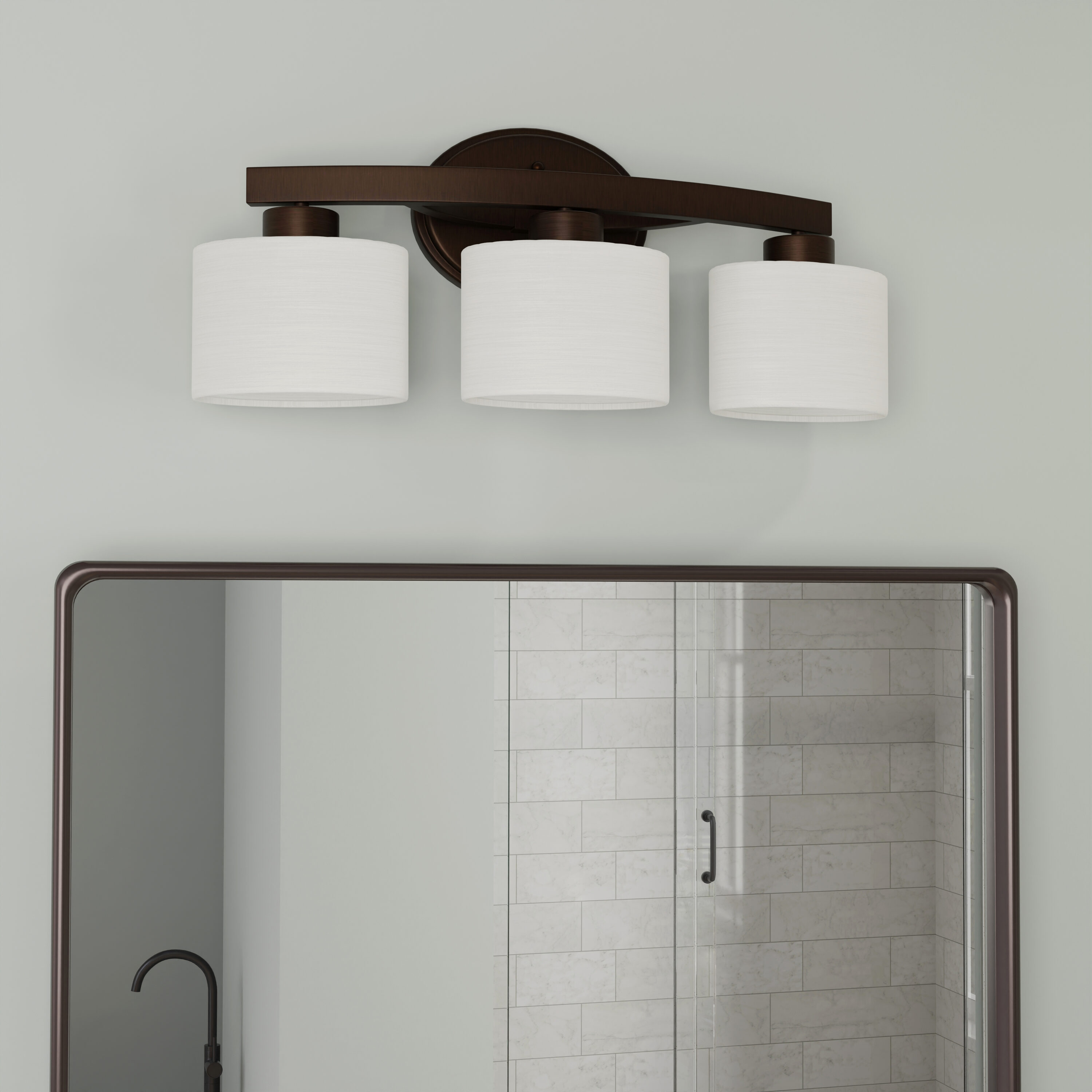 allen + roth VBS271-3NABZ Merington 21.5-in 3 -Light Antique Bronze Transitional Vanity light