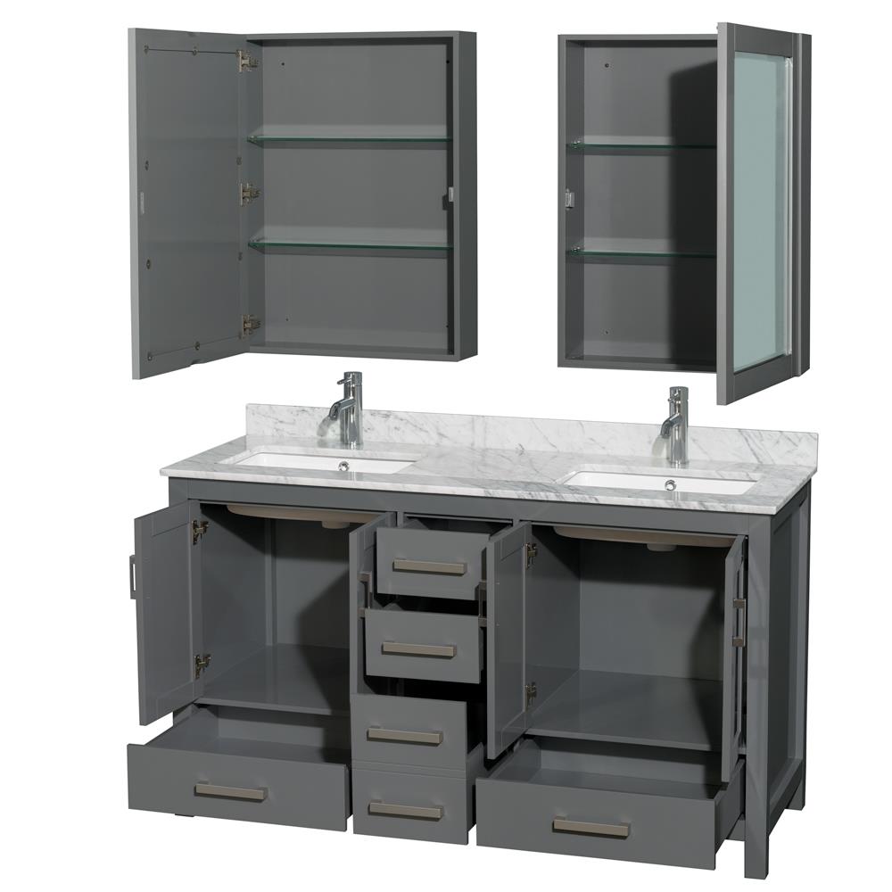 Wyndham Collection WCS141460DKGCMUNSMED Bath-Vanity-Combo - View #2