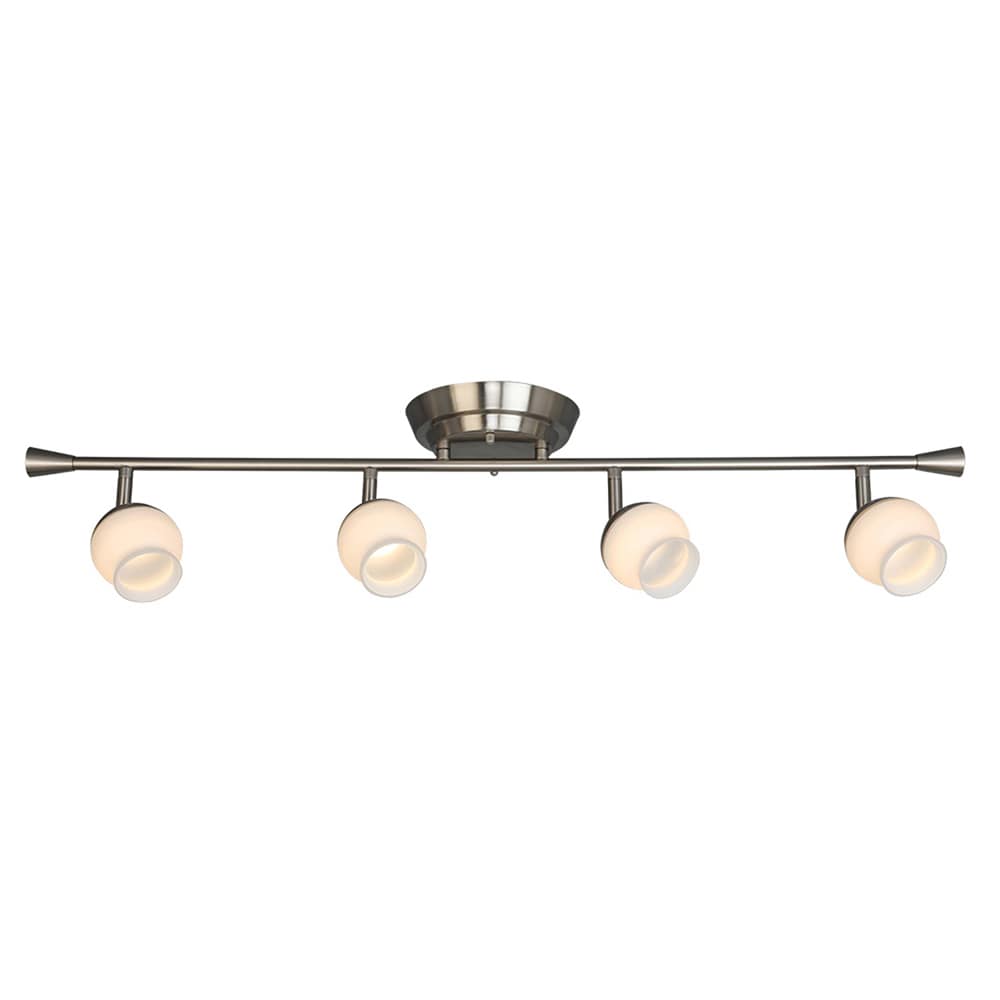 EGLO 204006A 32.99-in 4 -Light Brushed Nickel dimmable Integrated Transitional Linear Track Lighting Kit with Roundback Pivoting Heads