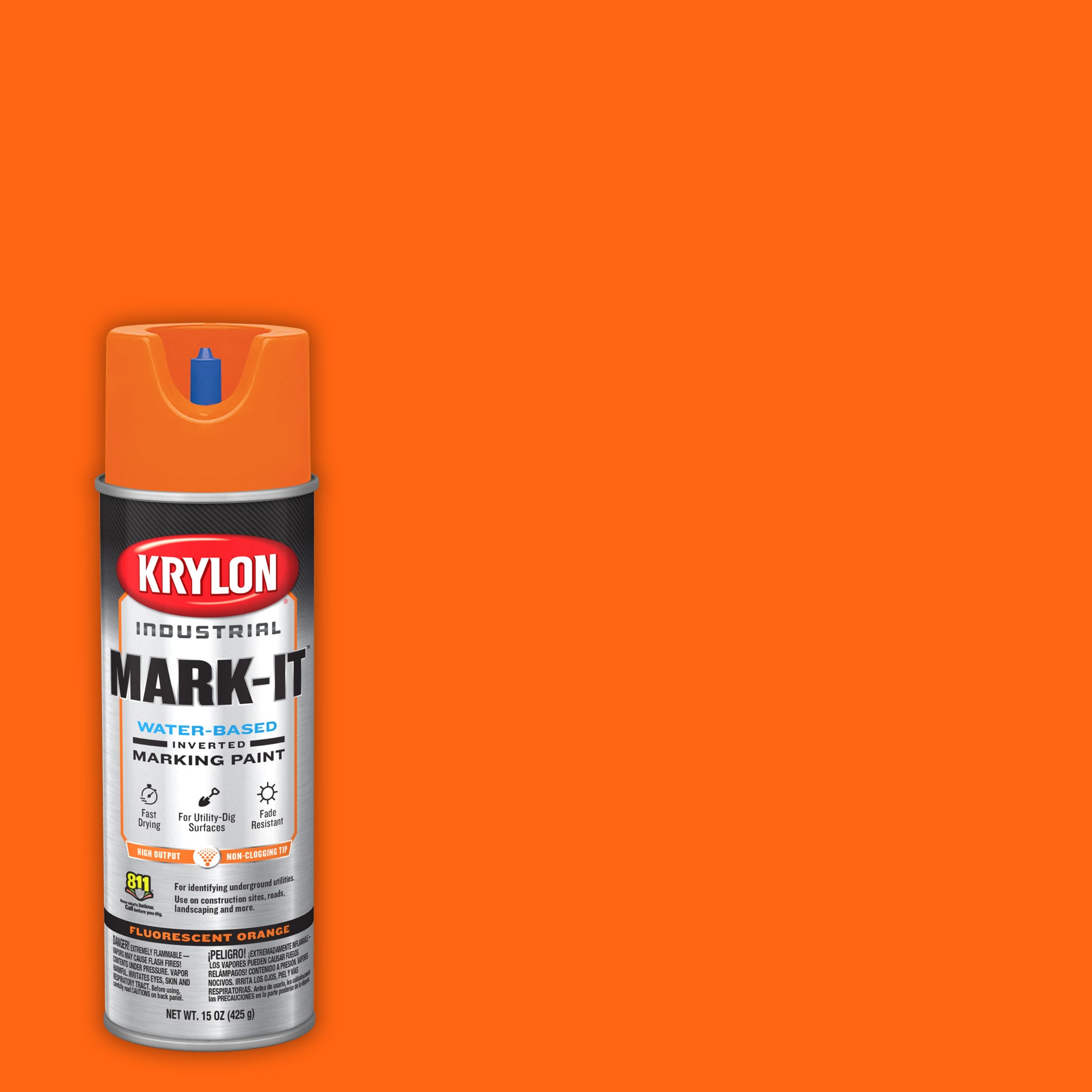 Krylon Mark-It 731008 Industrial SB Fluorescent Red Orange
