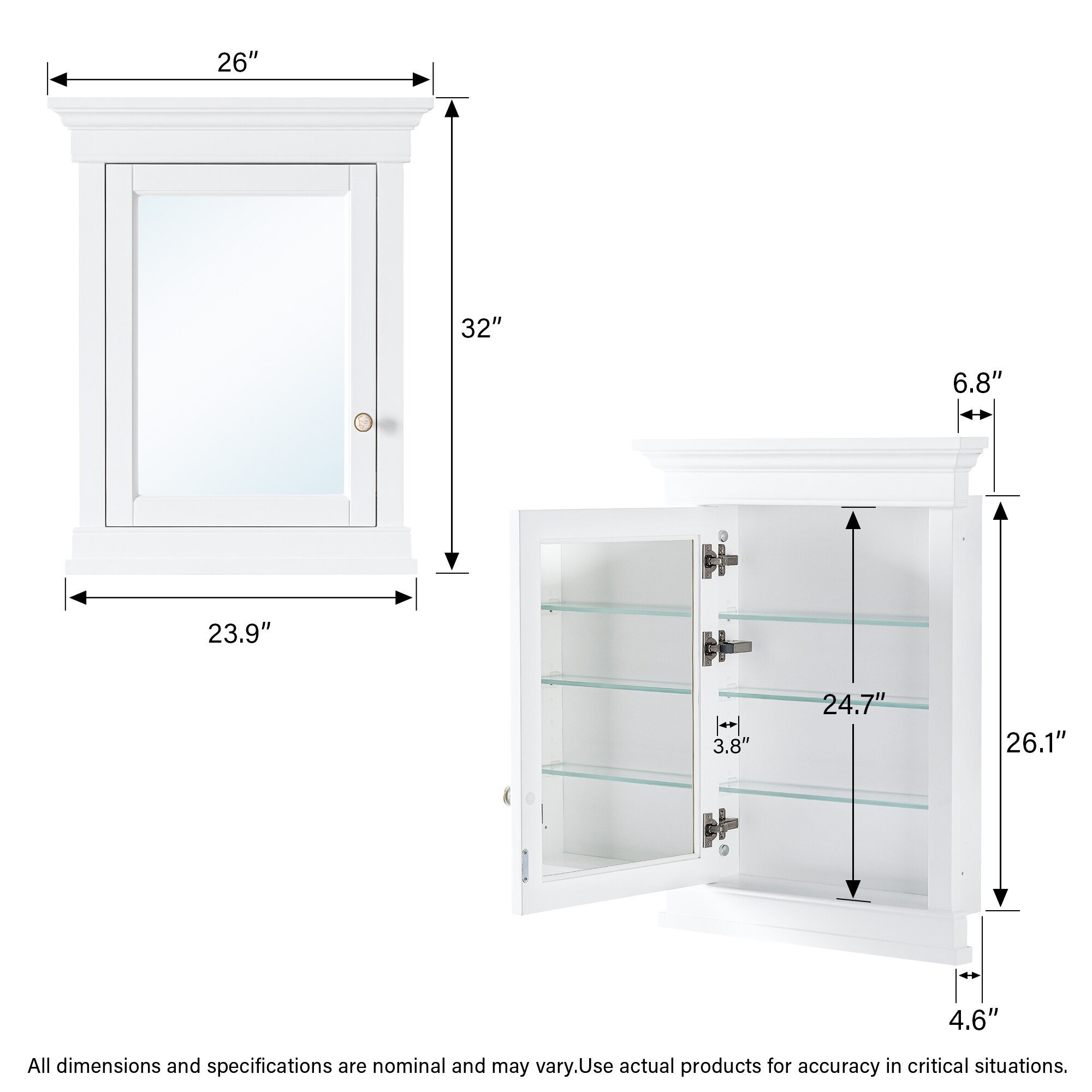 CALVON CLMMC2632WT Bathroom-Medicine-Cabinets - View #12
