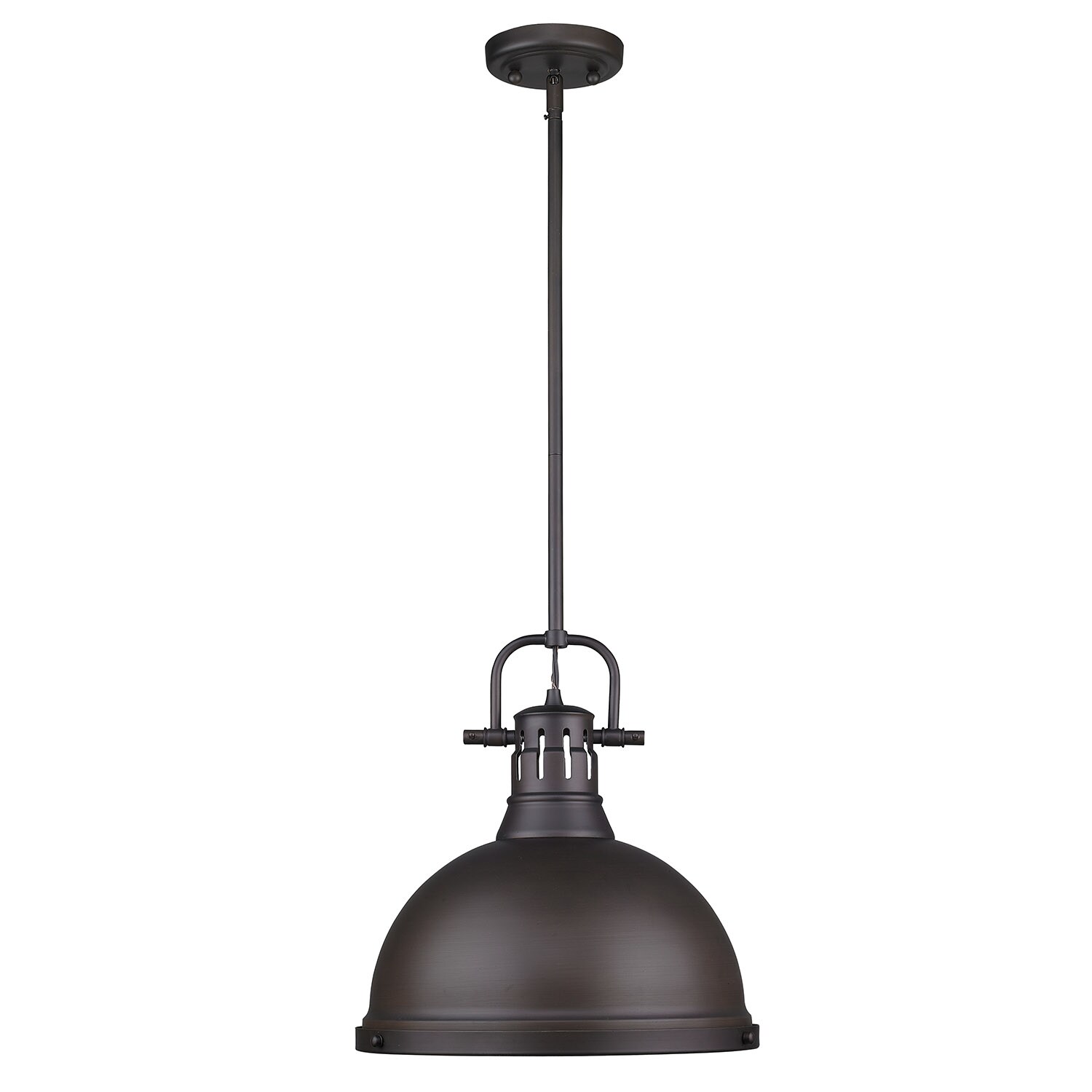 Transitional Aged Brass and Rubbed Bronze 14'' Pendant Light