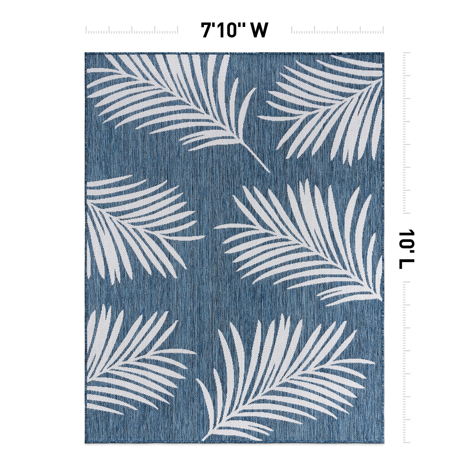 Navy Floral Synthetic 5' x 7' Easy-Care Rectangular Rug