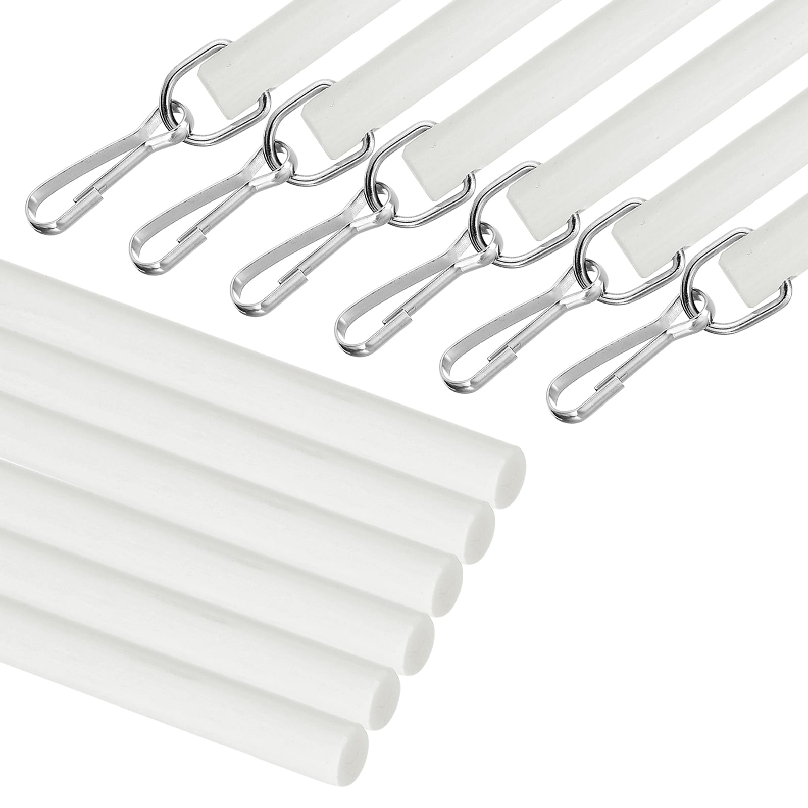 Unique Bargains 6pcs 17 Inch Acrylic Drapery Wand  Invisible Curtain Pull Rod with Hook  Universal Tilt Wand Replacement Part for High Hanging Curtain Opening-Closing  White