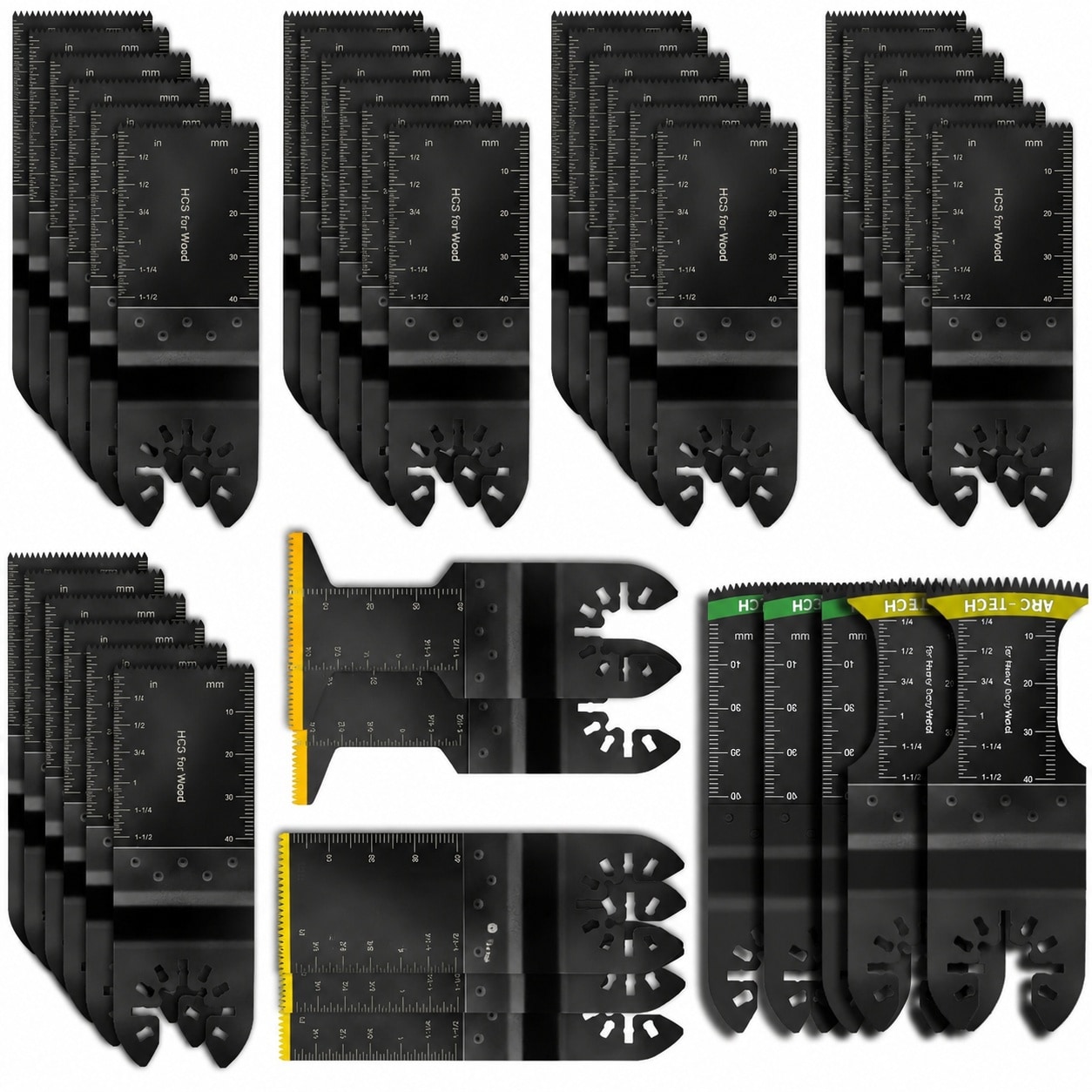 ITOPFOX  40Pcs Oscillating Tool Blades Universal Saw Blades for Wood Plastic Metal Compatible with Bosch Fein Milwaukee Ridgid and More