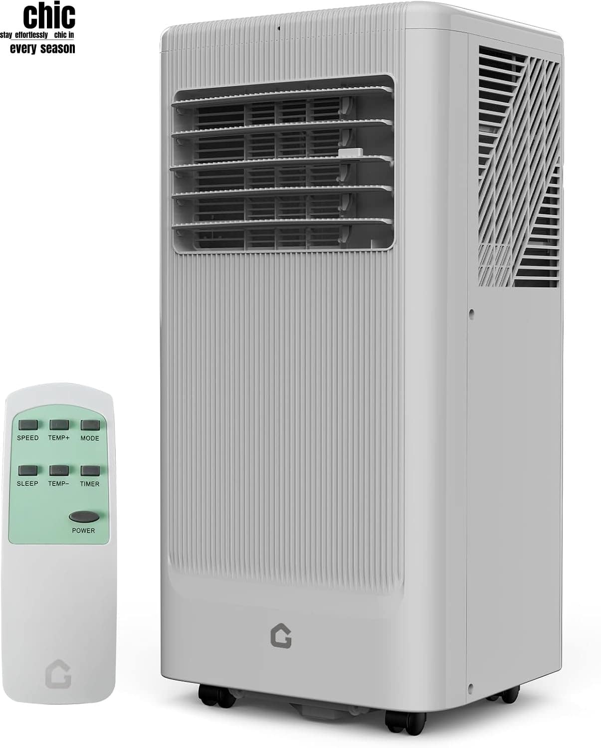 Qeetex LXLS2-PHK-336TFR8S 10000 BTU Portable Air Conditioner 4 in 1 Portable AC Unit with Remote Cool Fan Dehumidifier Timer for Bedroom Office Apartment 450 Sq Ft
