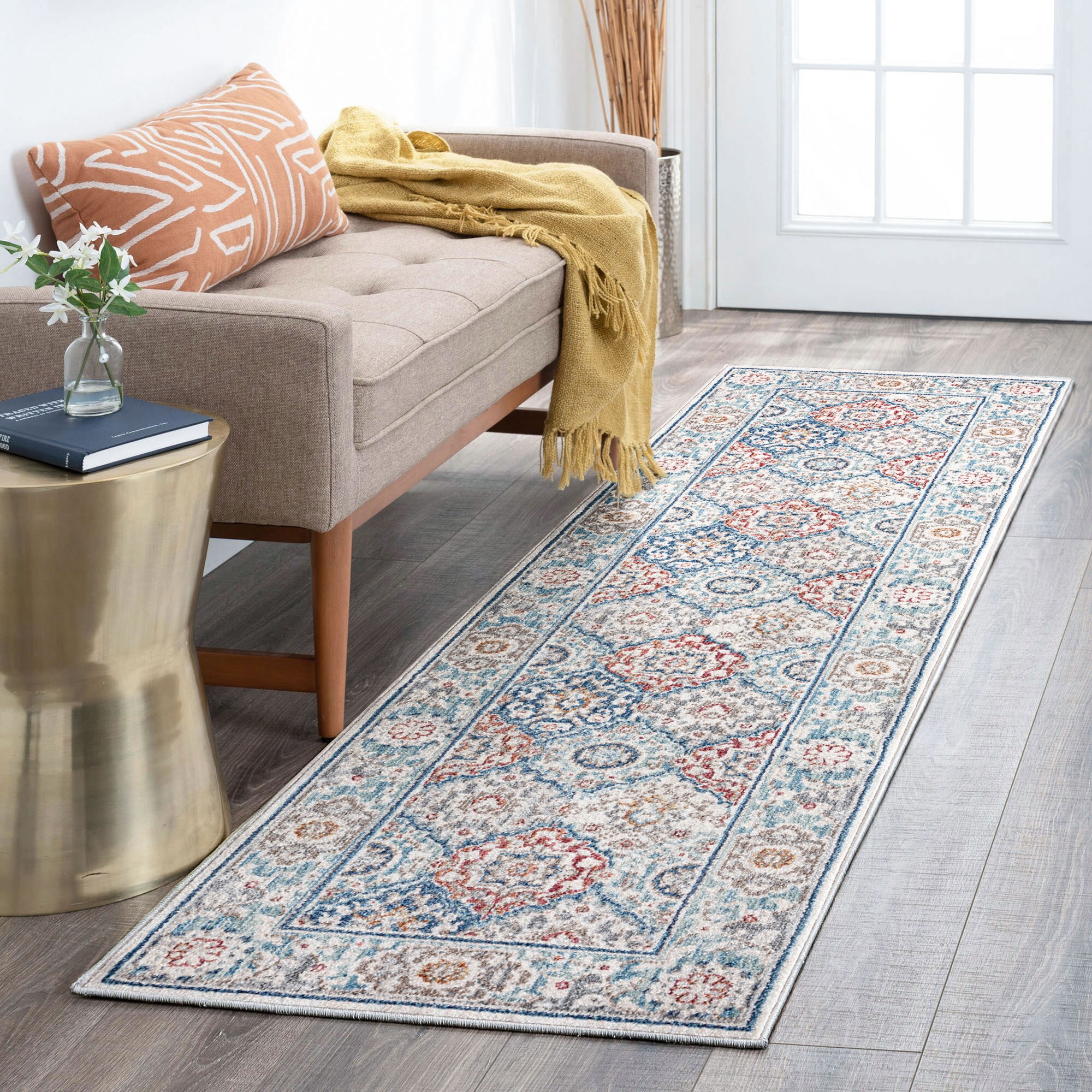Tayse GRD6509 2X8 Garden 2 x 8 (ft) Loomed Polypropylene Gray Rectangular Indoor Runner rug