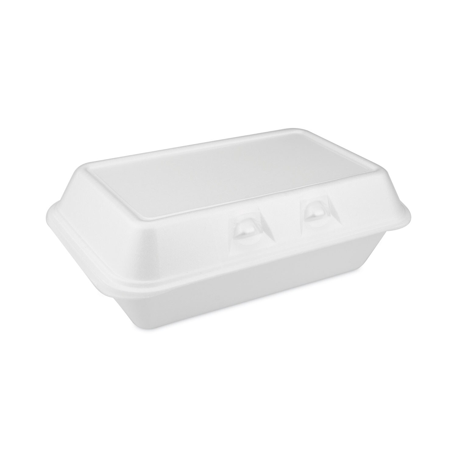 pactiv evergreen SmartLock Foam Hinged Lid Container Medium 8.8 x 5.5 x 3 White 220/Carton