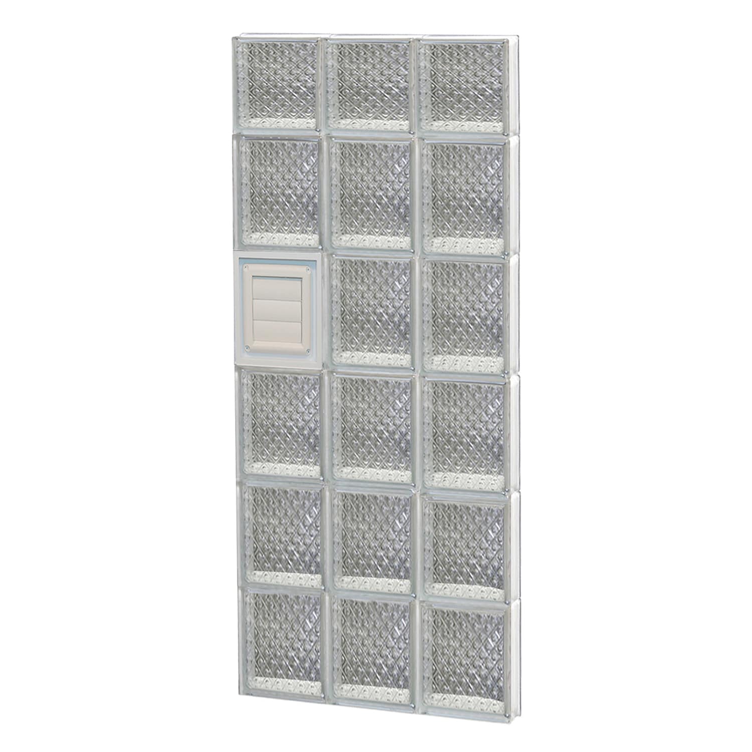 REDI2SET D1846DP Diamond Glass 17-1/4-in x 44-1/2-in Frameless Replacement Dryer vent Glass Block Window