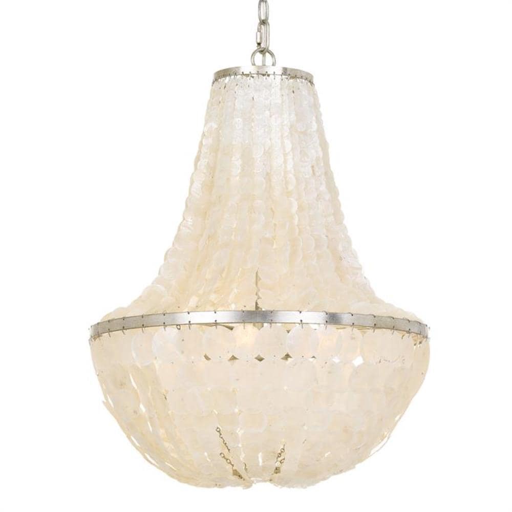 Crystorama BRI-3006-SA Brielle 6 -Light Antique Steel Transitional For Use in Bathrooms, Foyers, Kitchens, Chandelier