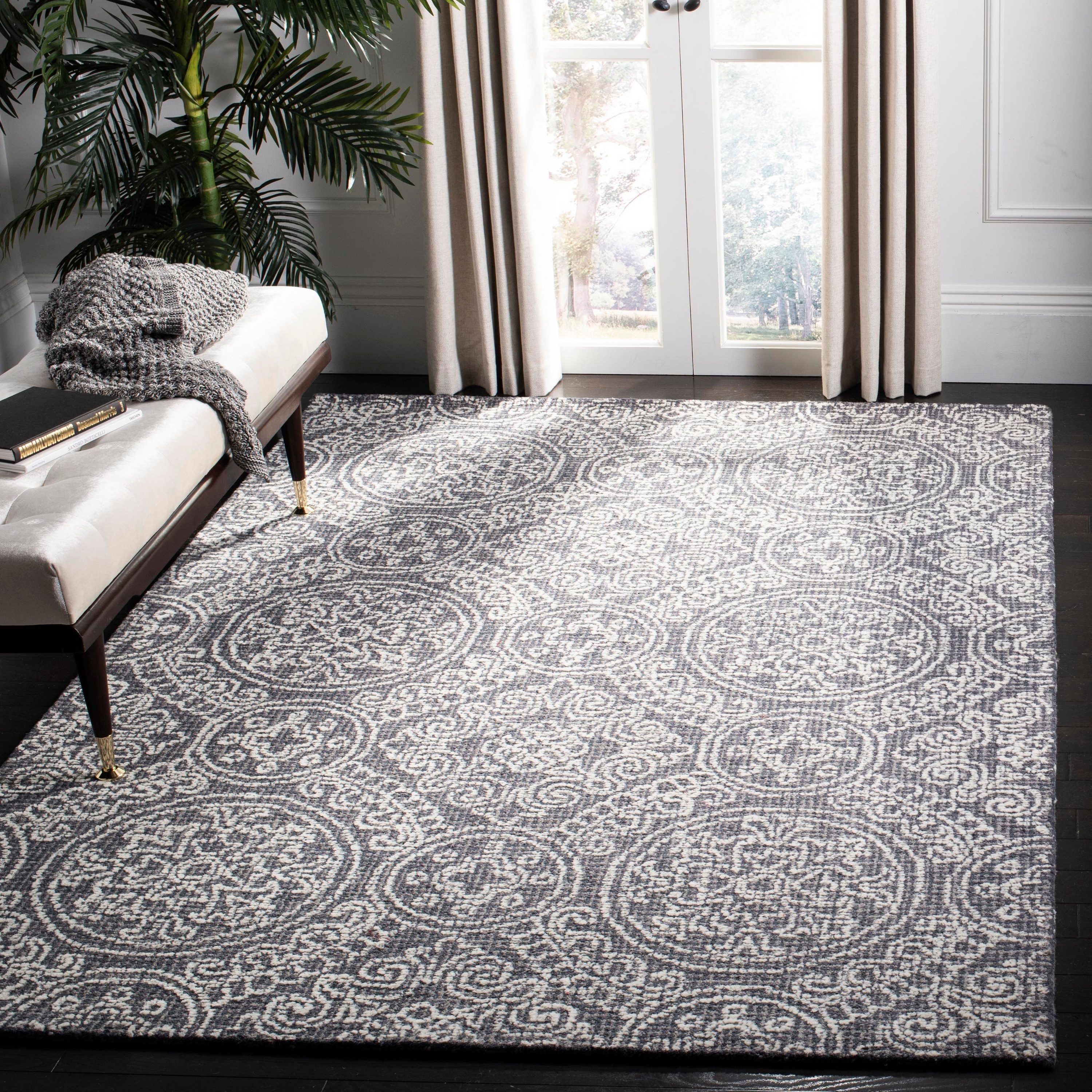 Safavieh ABT522A-4 Abstract Tamar 4 x 6 (ft) Tufted Wool Gray/Ivory Rectangular Indoor Bohemian/Eclectic Area rug