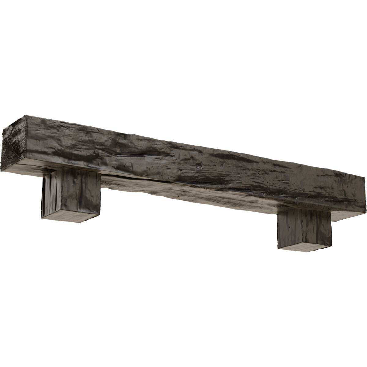 Ekena Millwork MANURW06X08X60AOBD 60-in W x 6-in H x 8-in D Honey Dew (Burnished) Hollow Urethane Rustic Fireplace Mantel