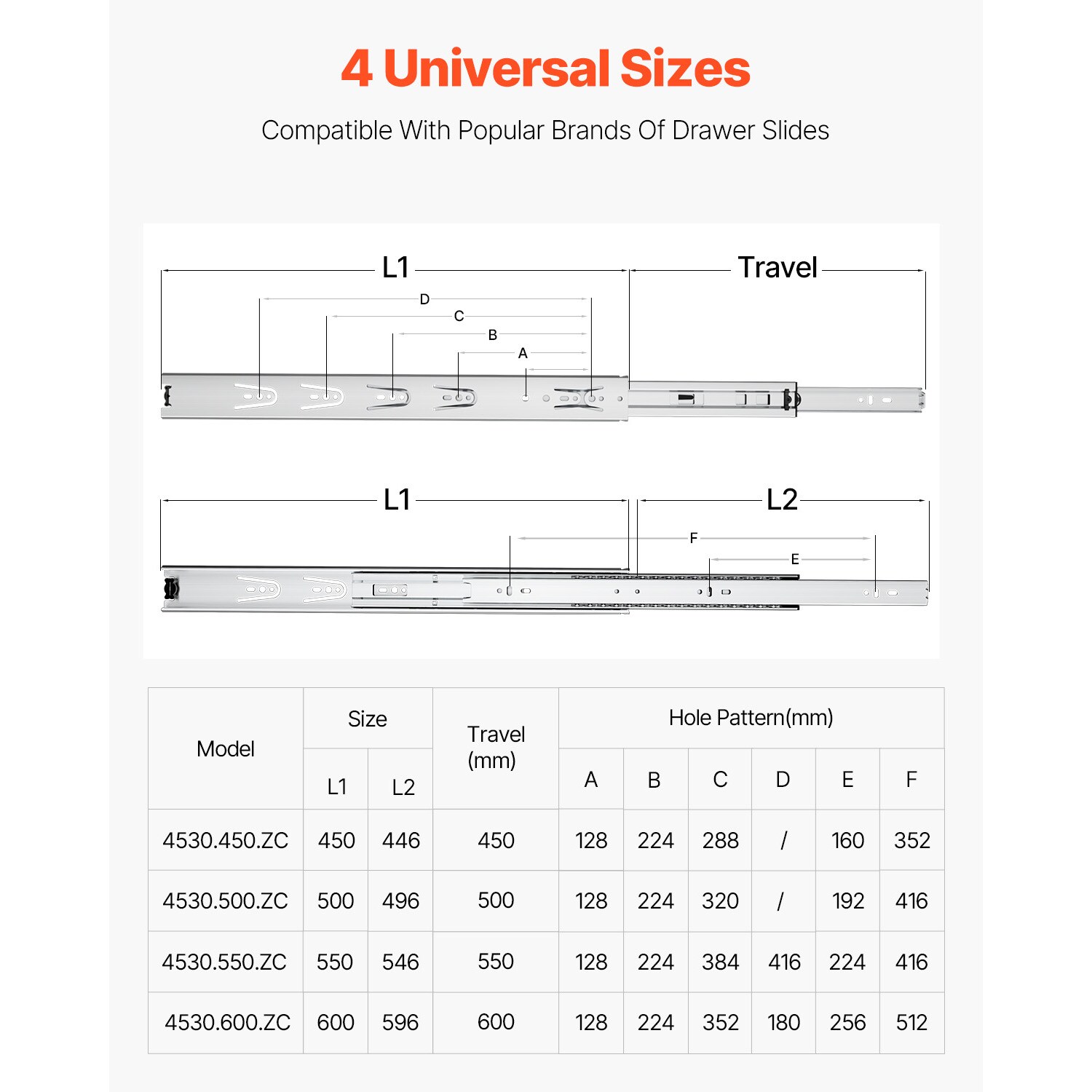 VEVOR SCCZCJCTDG1007304V0 Drawer-Slides - View #2