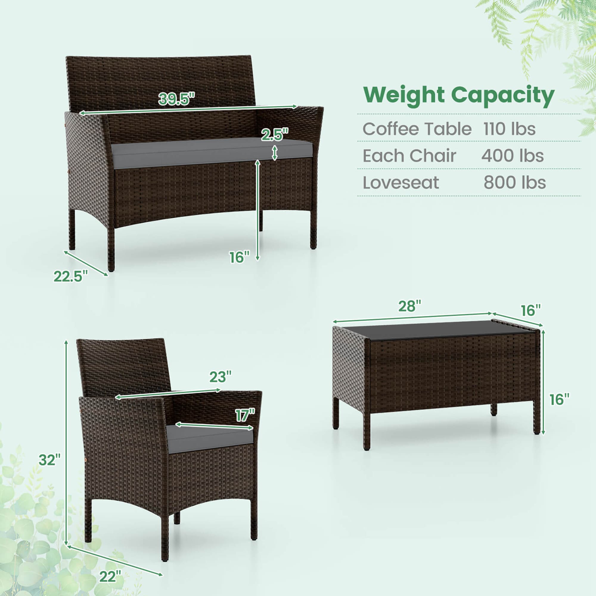 Costway HCST01302 Patio-Conversation-Sets - View #2