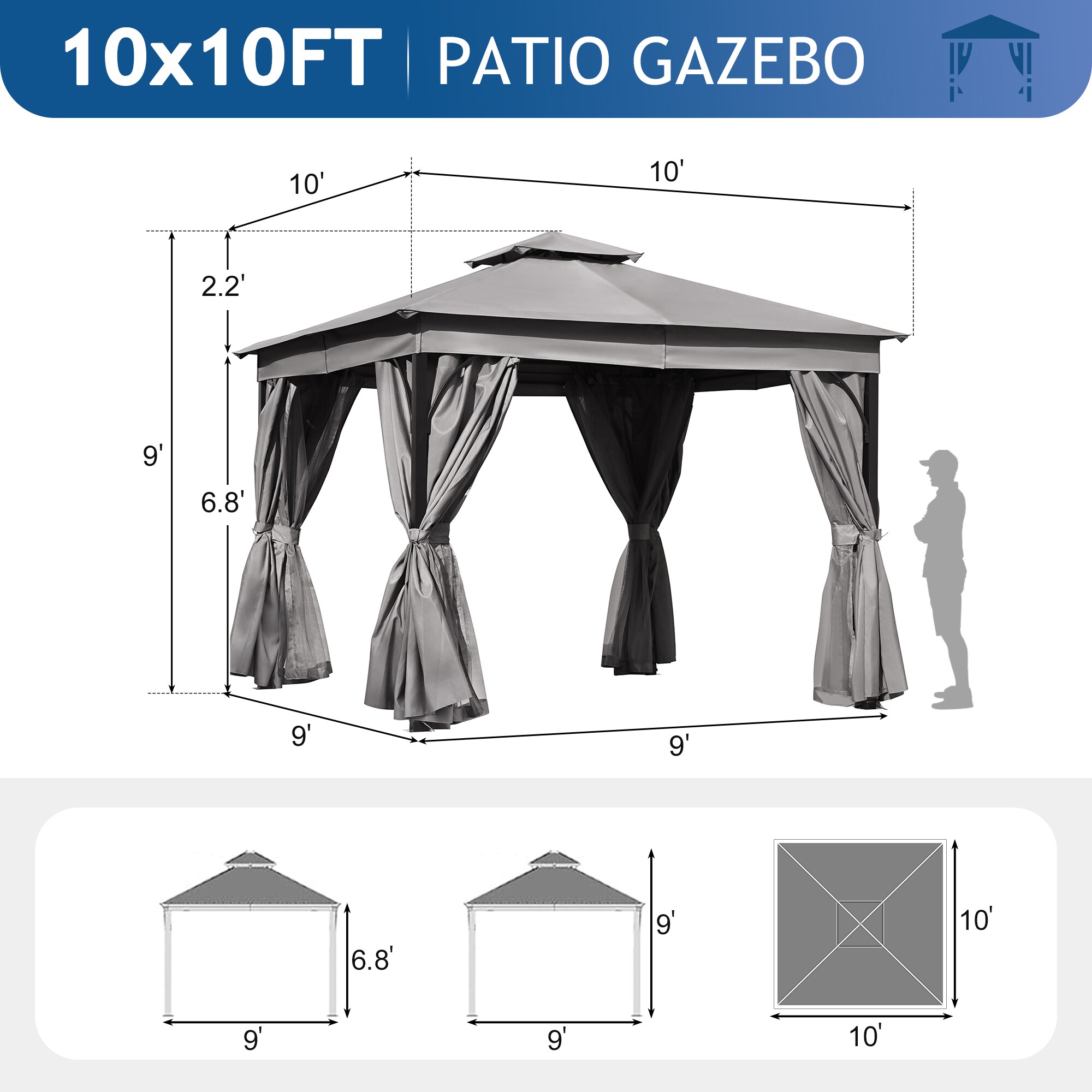 ModernLuxe L-N715P261160E Wood-Resin-Gazebos - View #8