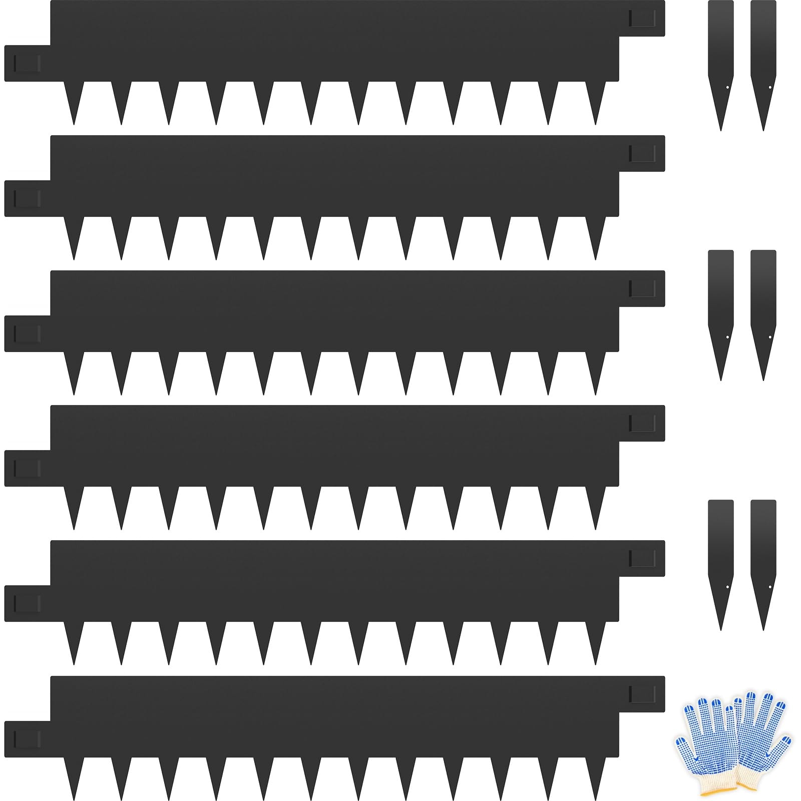 Phyfalip  6 Pack Metal Landscape Edging 40 Inch Long 10 Inch High Each 20 Feet Total Galvanized Steel Flexible Garden Lawn Border with Clips