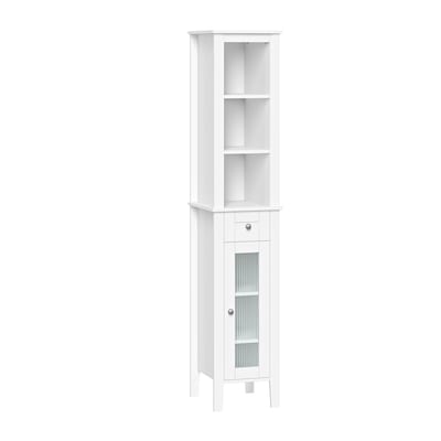 Riverridge Prescott 11 75 In W X 60, Tall White Cabinet With Doors And Shelves