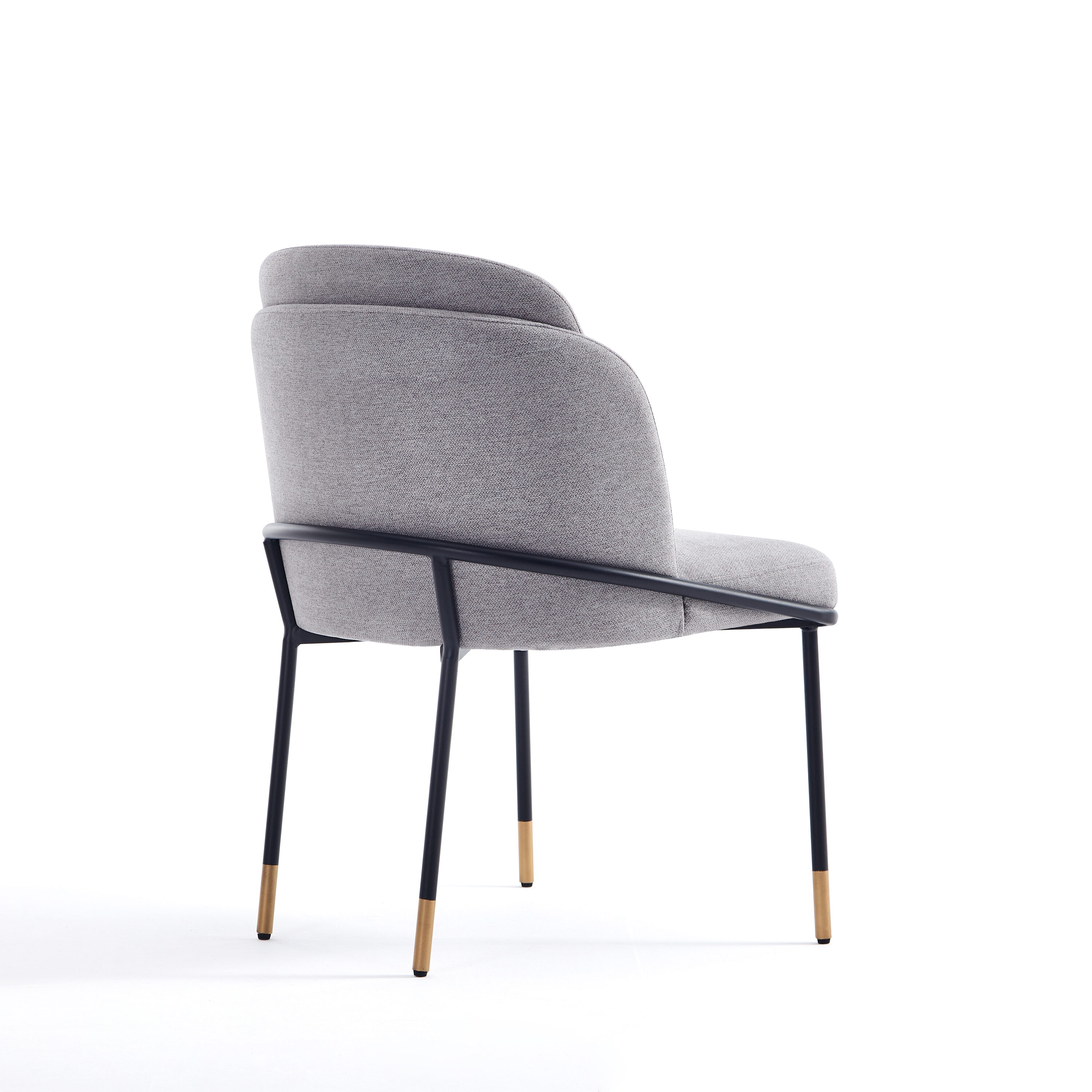 High Gray Upholstered Metal Side Chair