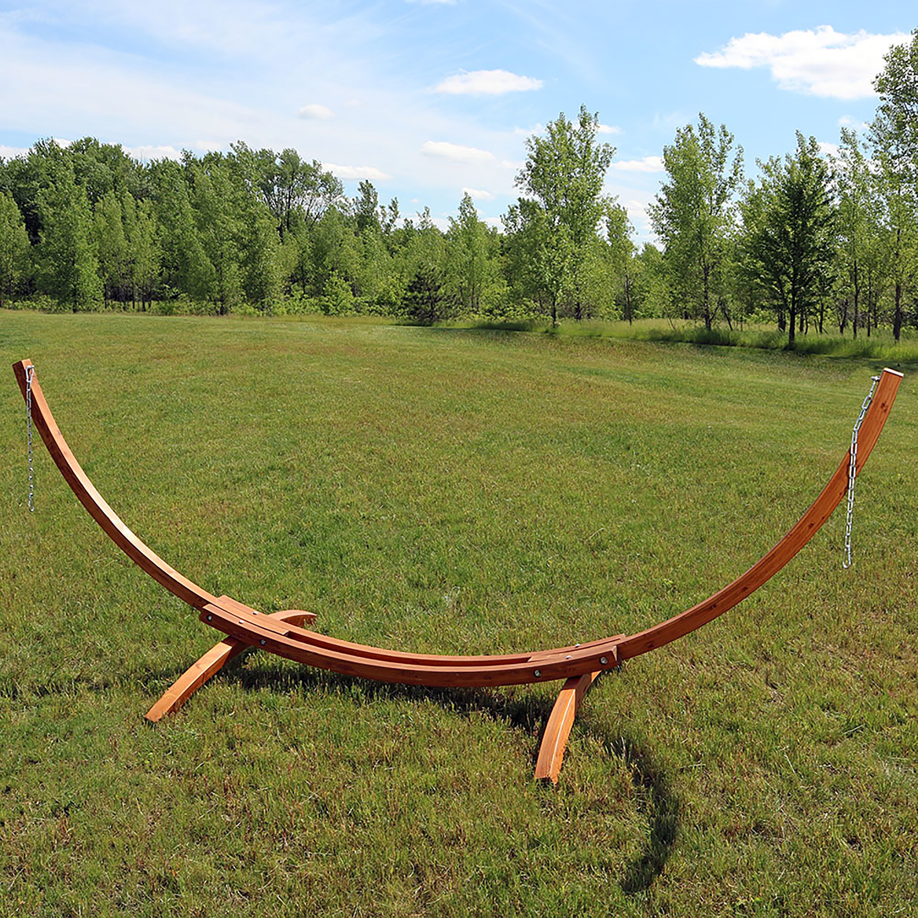 Sunnydaze Decor WSN-WHS12 12-ft 8-in L Wood Hammock Stand