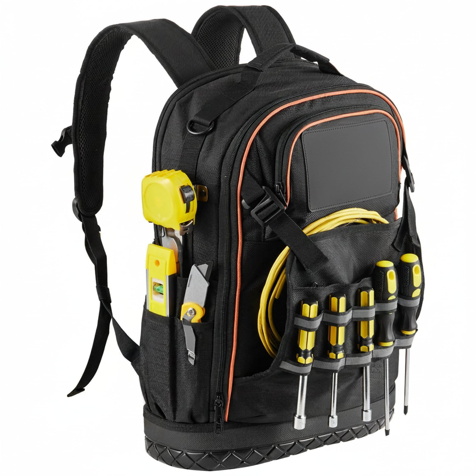 GIVIMO Tool Backpack with Tools 65 Pockets Heavy-duty Tools Storage Organizer Bags with Laptop Compartment Molded Base Electrician Jobsite Backpack for Electrician Repairman #LW102GIVSS0764