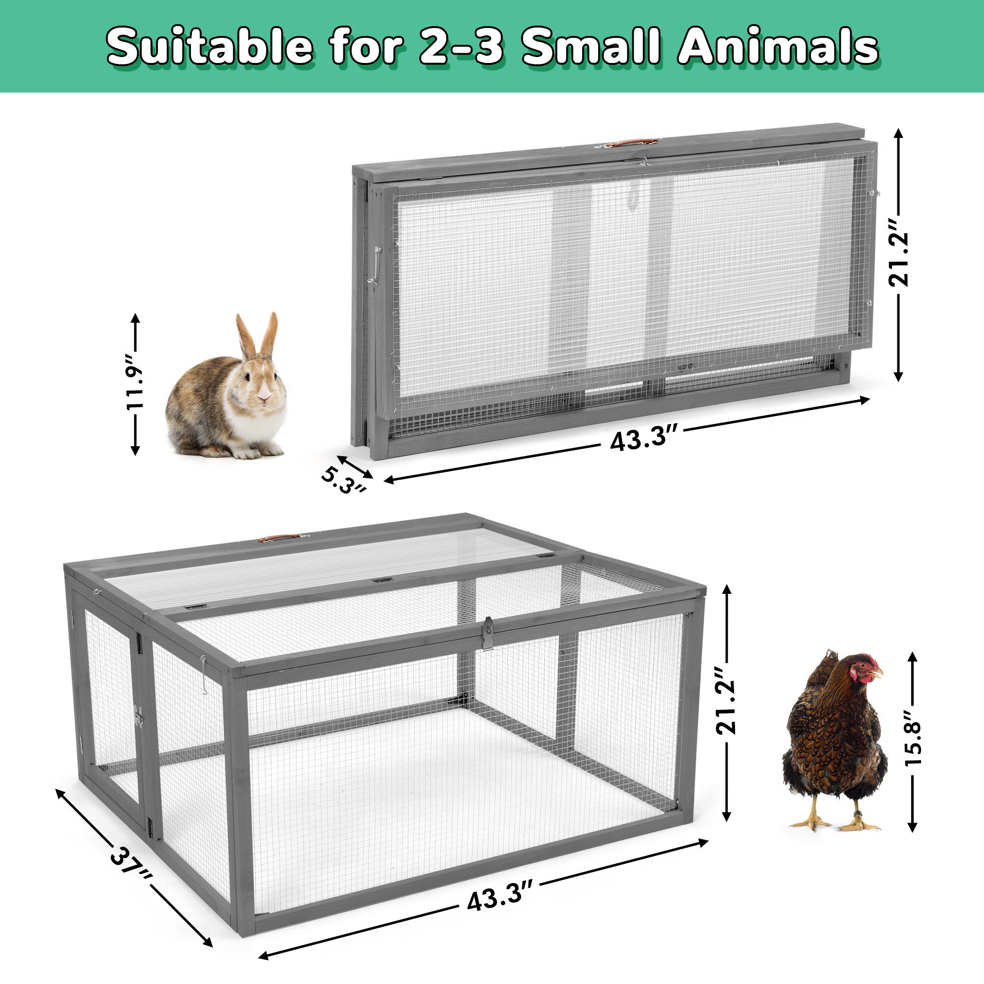 Coziwow CW12U0500-L02 Chicken-Coops-Rabbit-Hutches - View #4