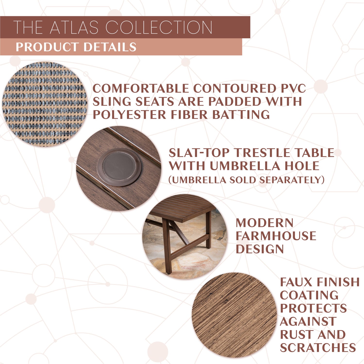 Mod Furniture ATLASDN7PCSW6-TAN Patio-Dining-Sets - View #4