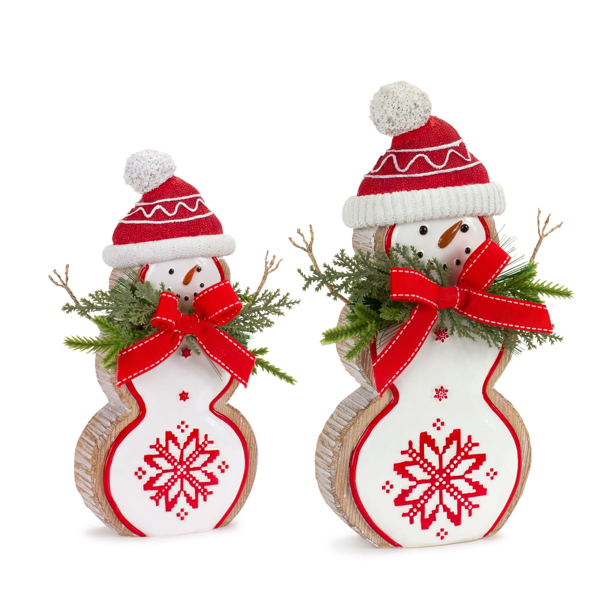 Melrose International 84394DS Snowman (Set of 2) 8.5H 10.25H Resin