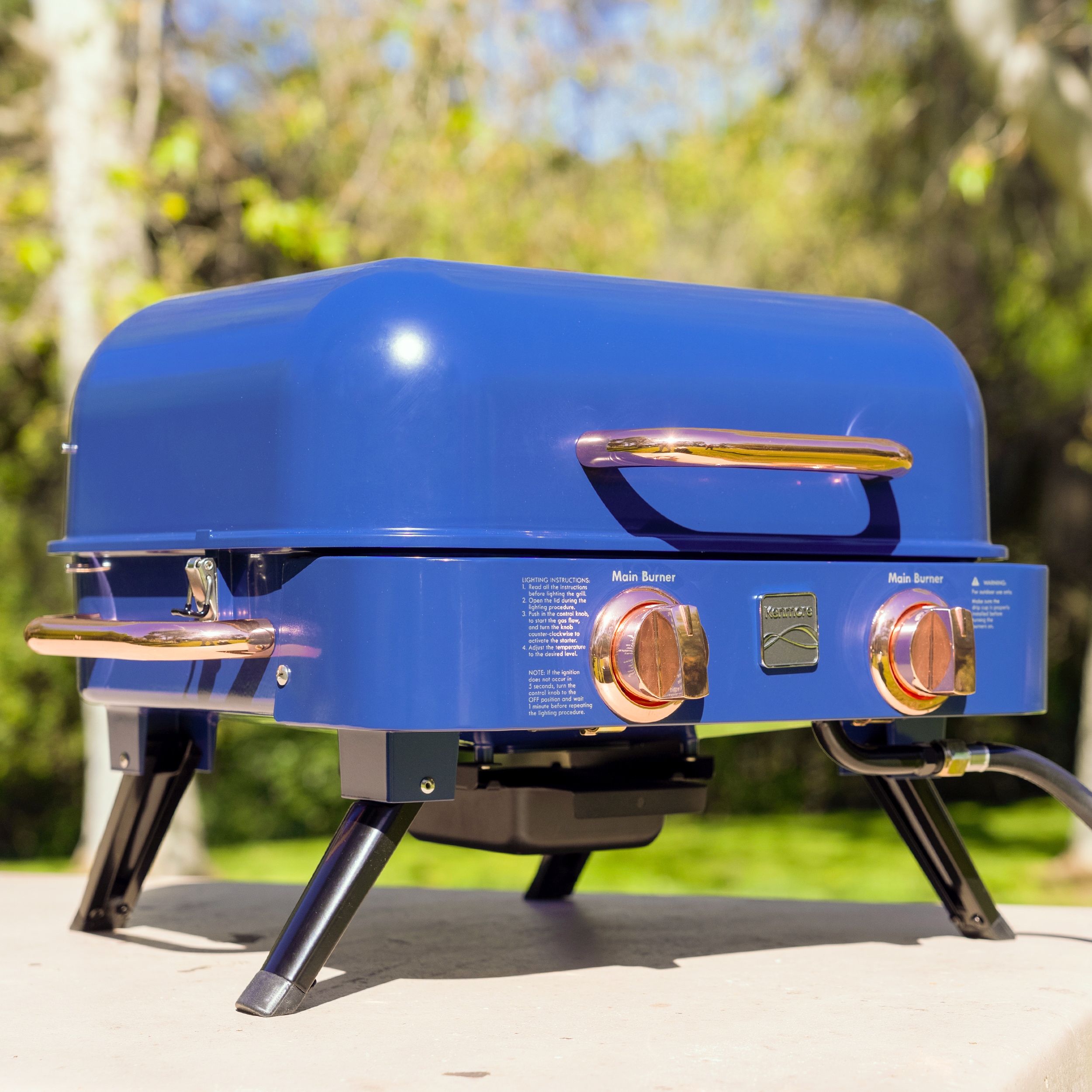 Kenmore Retro 343-Sq in Navy/Copper Portable Liquid Propane Grill KT-R40003-NC Sansujyuku sansujyuku.com