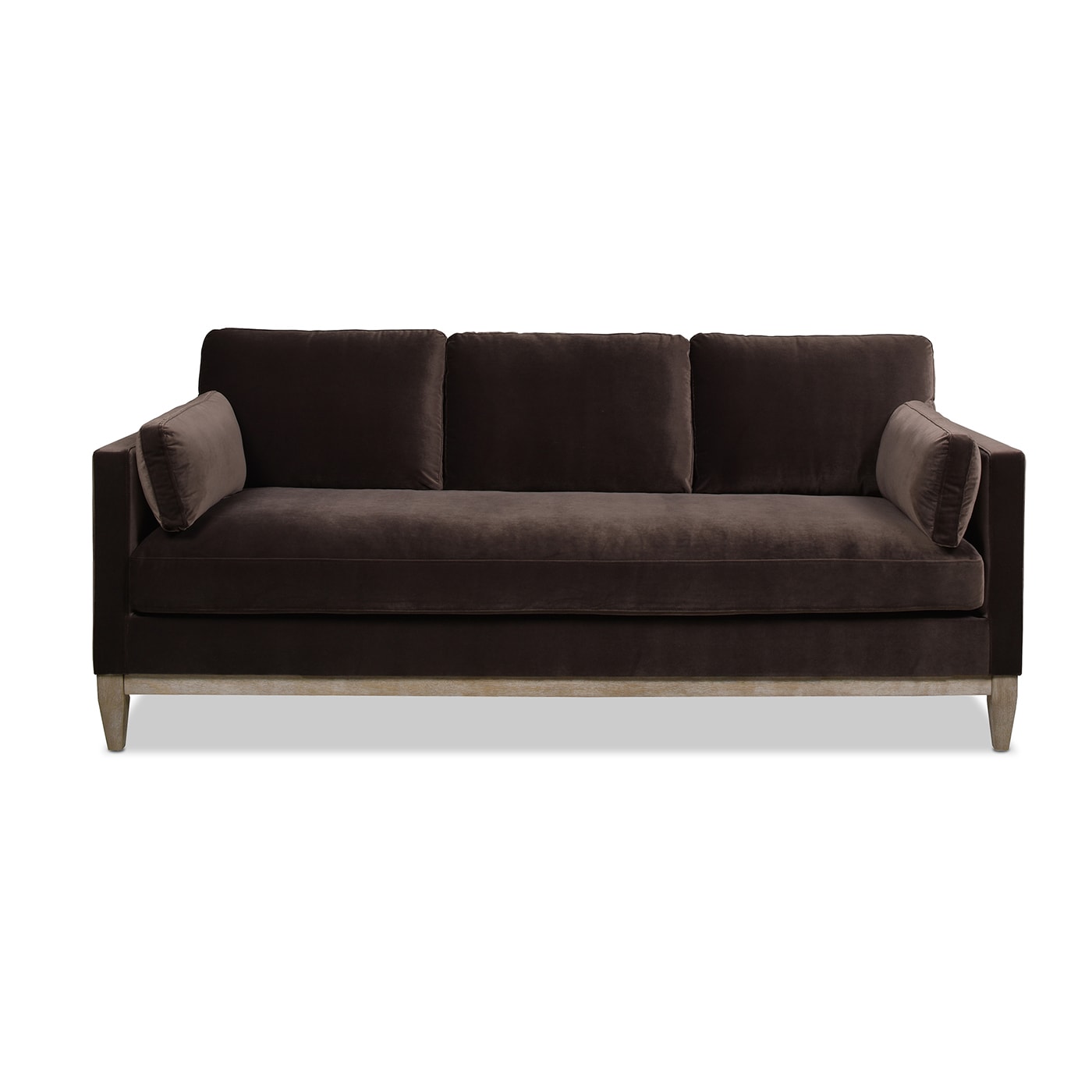Jennifer Taylor Home 64110-3-V035 Knox 84-in Farmhouse Deep Brown Velvet 3 -seater Sofa