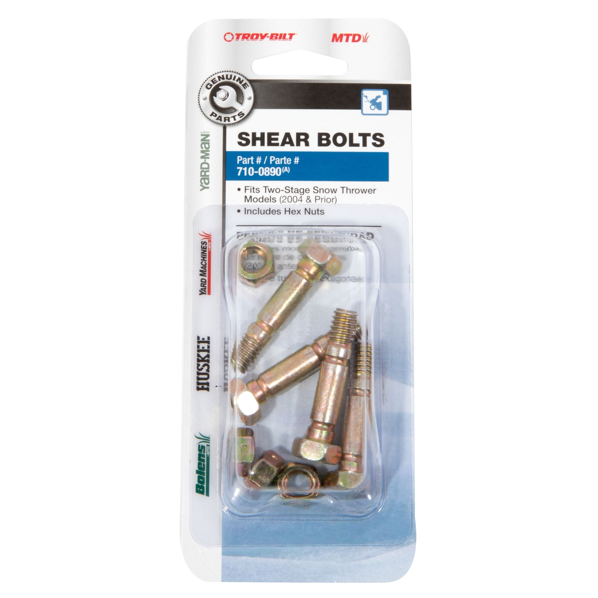 MTD OEM-710-0890 Shear pins for 2-stage snow blower