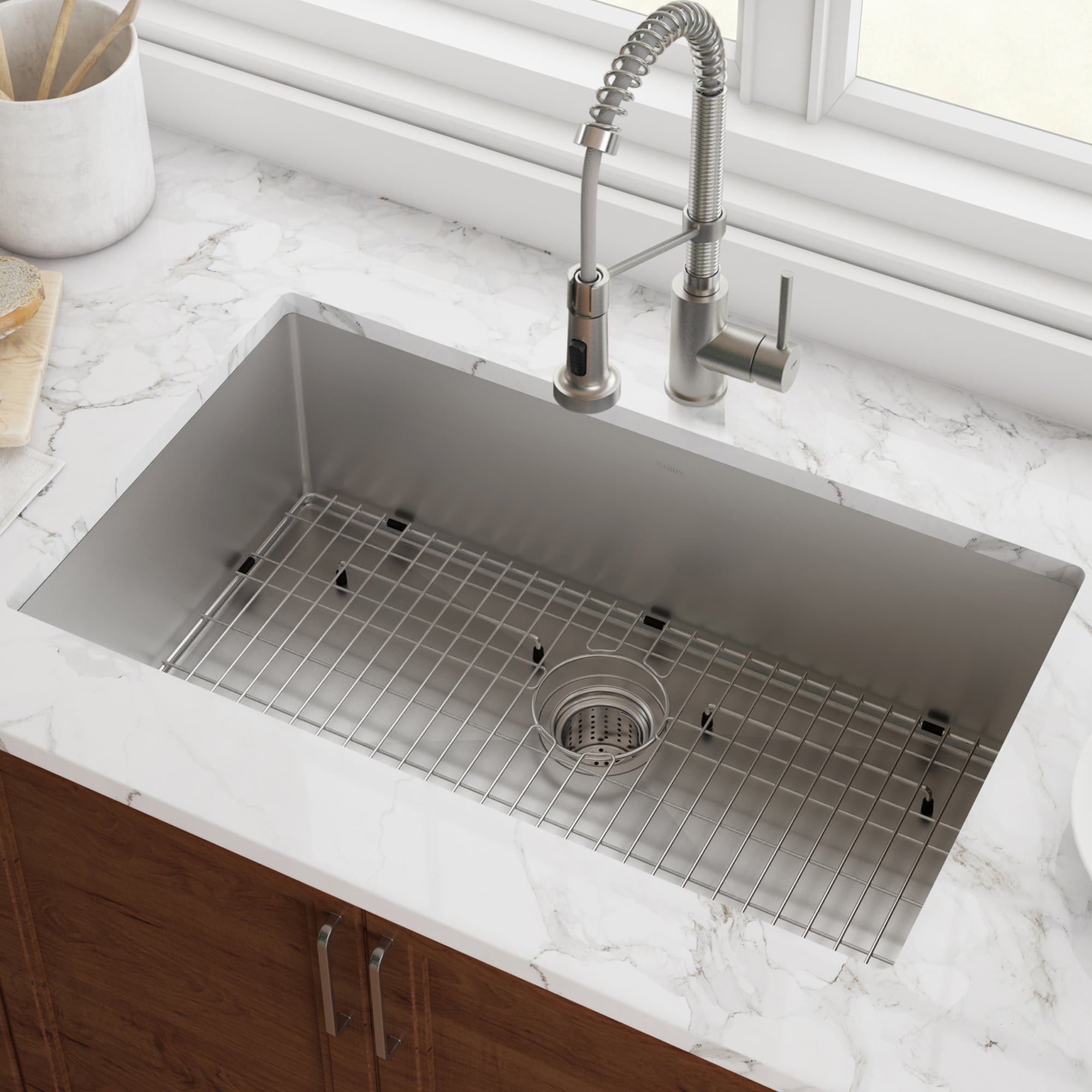 Kraus KHU100-26 Standart PRO Undermount 26-in x 18-in Stainless steel Single bowl 16 -Gauge Kitchen Sink