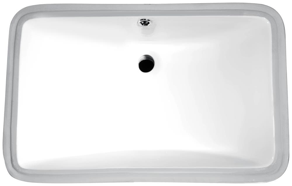 ANZZI LS-AZ113 Dahlia Ceramic 15.25-in Undermount Rectangular Modern White Bathroom Sink