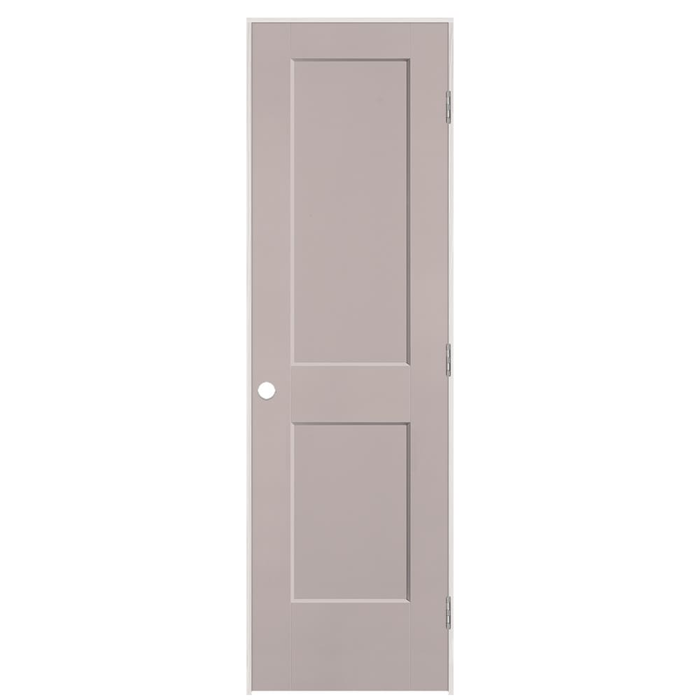 Masonite 895974 24-in x 80-in Driftwood Solid core 2-panel Left hand Smooth Prefinished Molded composite Flat Jamb Single Prehung Interior Door