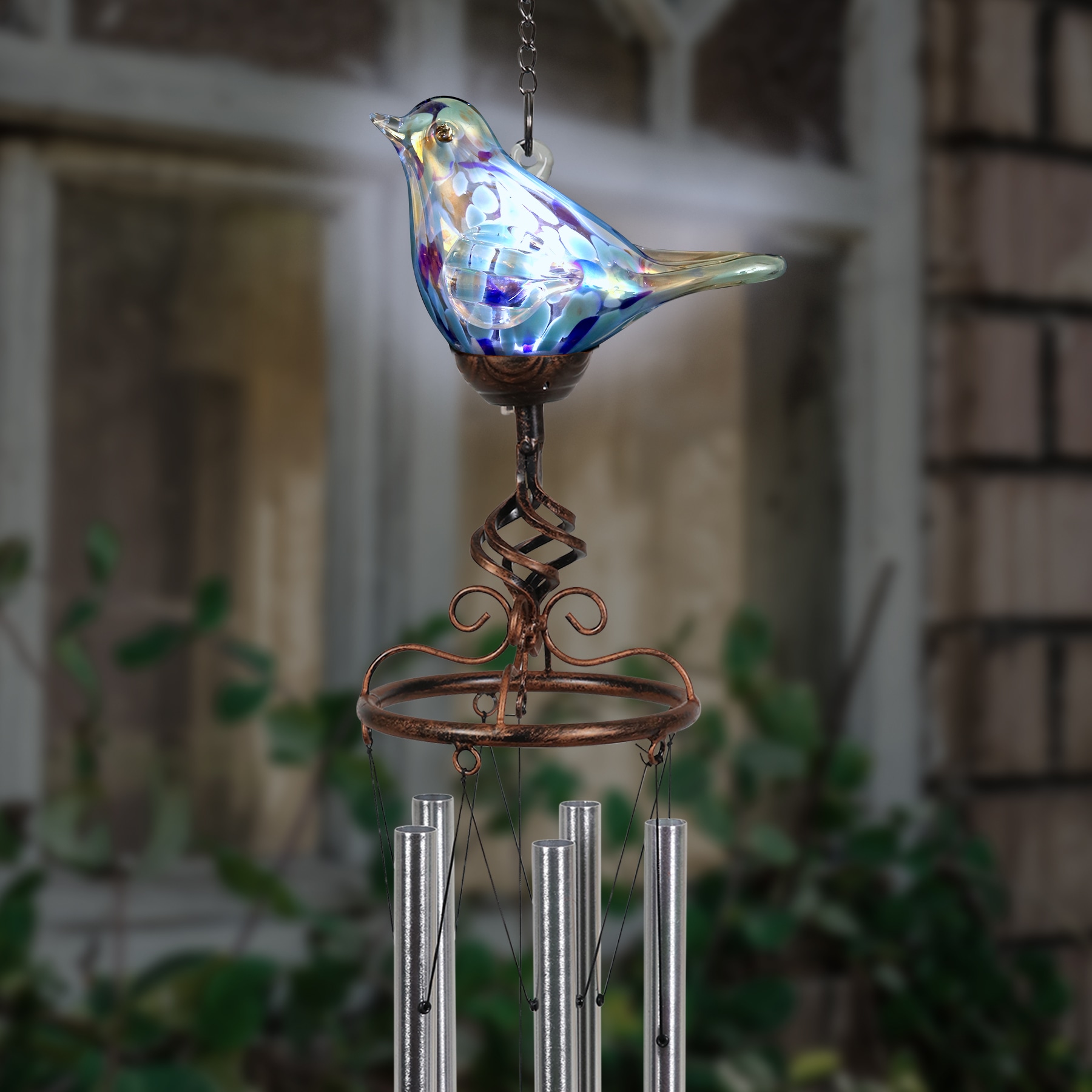 Exhart 46.25-in Multi Color Metal Wind Chime in the Wind Chimes ...