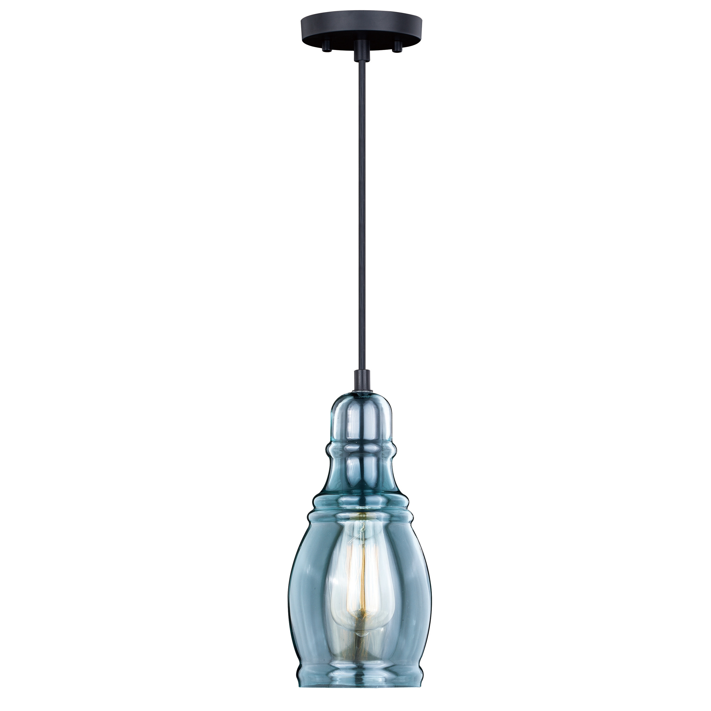Millie Mini Jar Pendant in Oil Rubbed Bronze with Glass Shade