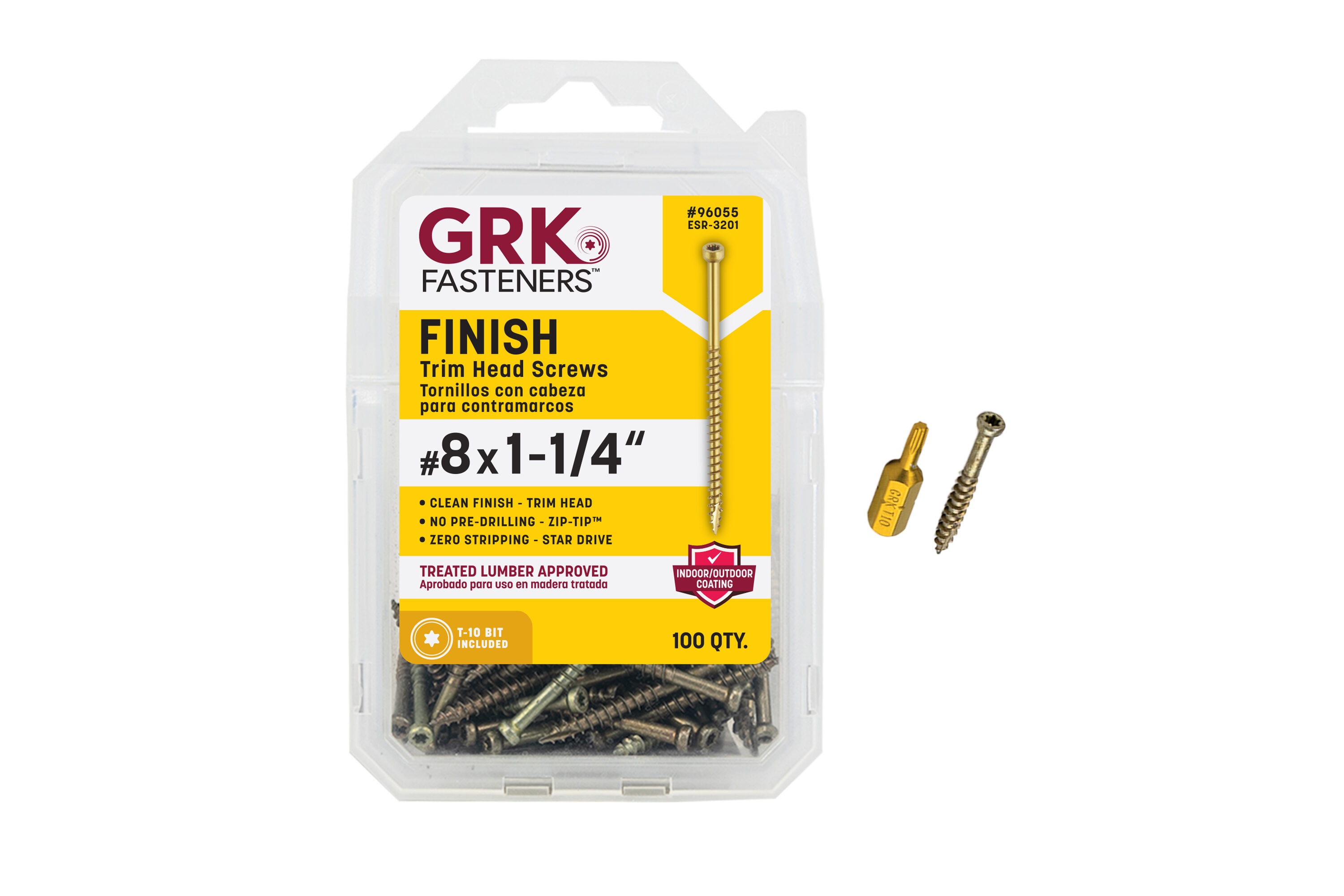 GRK 96055.0 #8 x 1-1/4-in Polymer Exterior Trim screws ( 100 -Per Box )