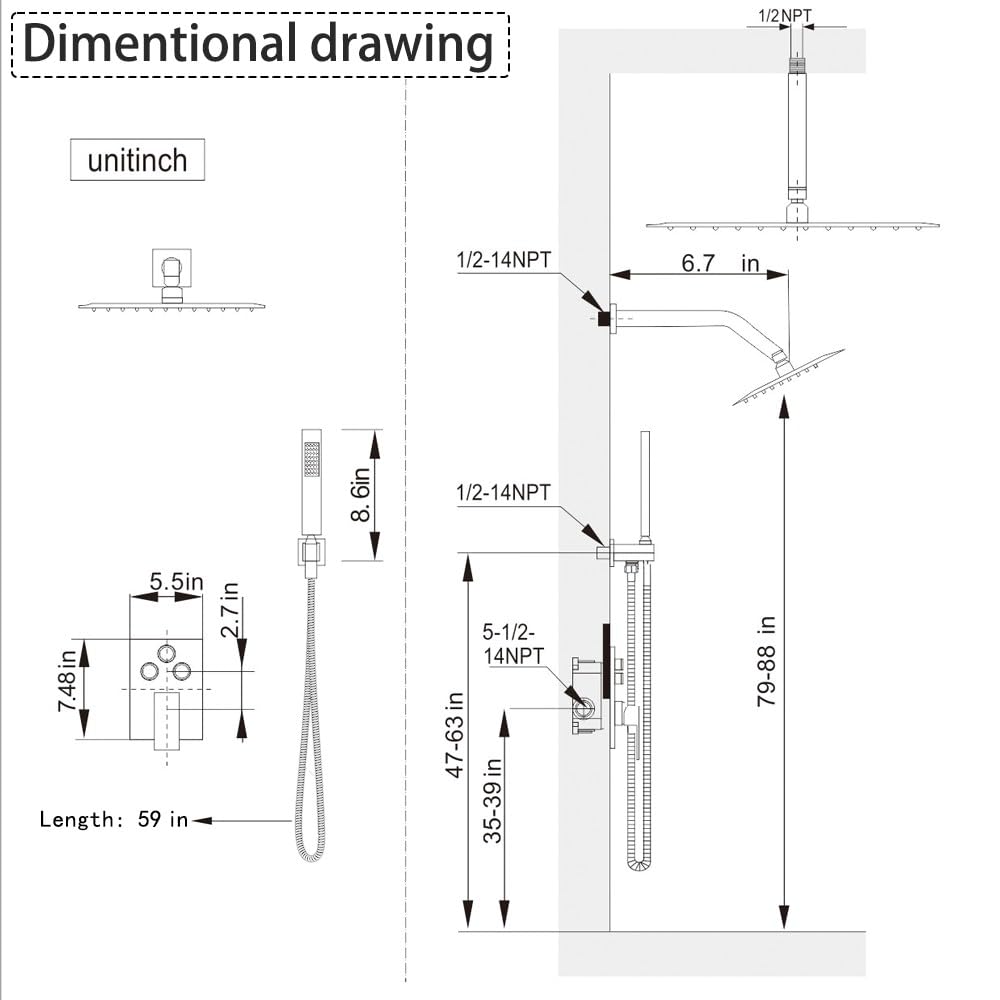 KIWDZFU LKI0728B110 Showerhead-Bar-Panels - View #7