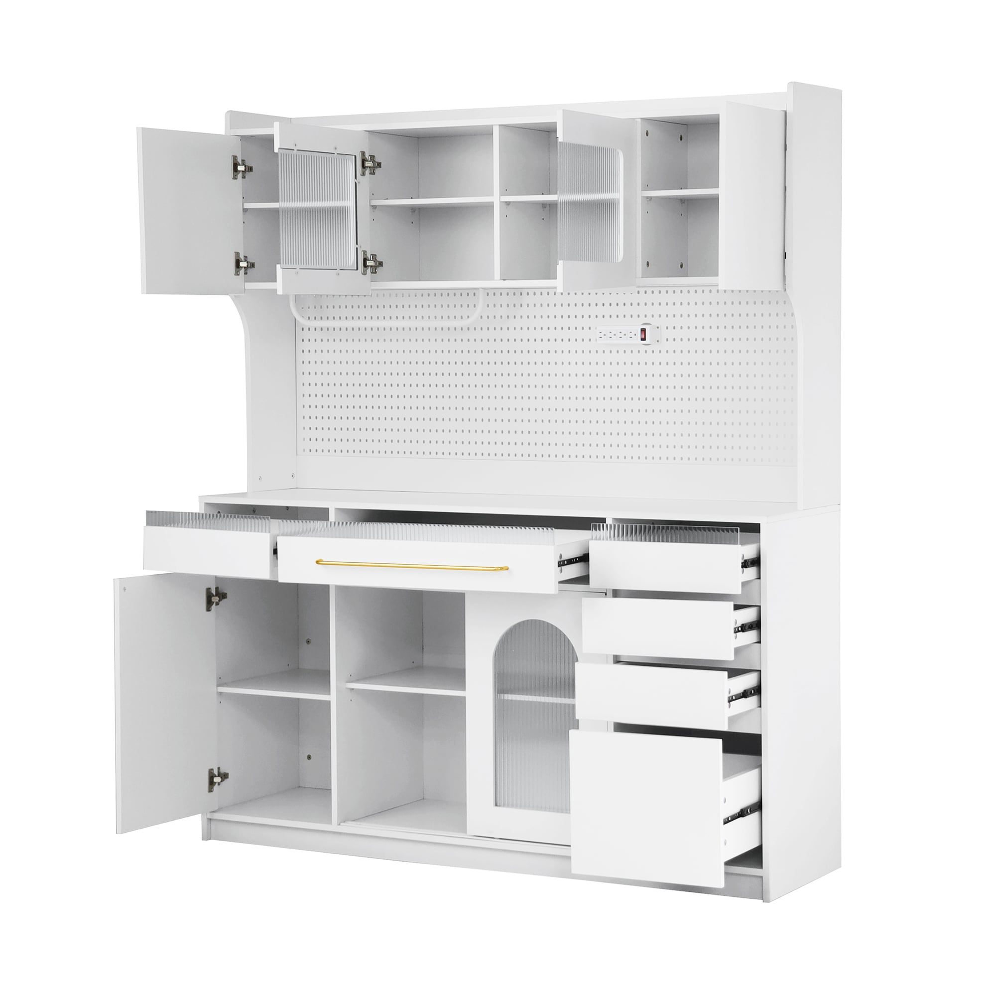 SINOFURN SYA010512WT Rustic MDF White Pantry