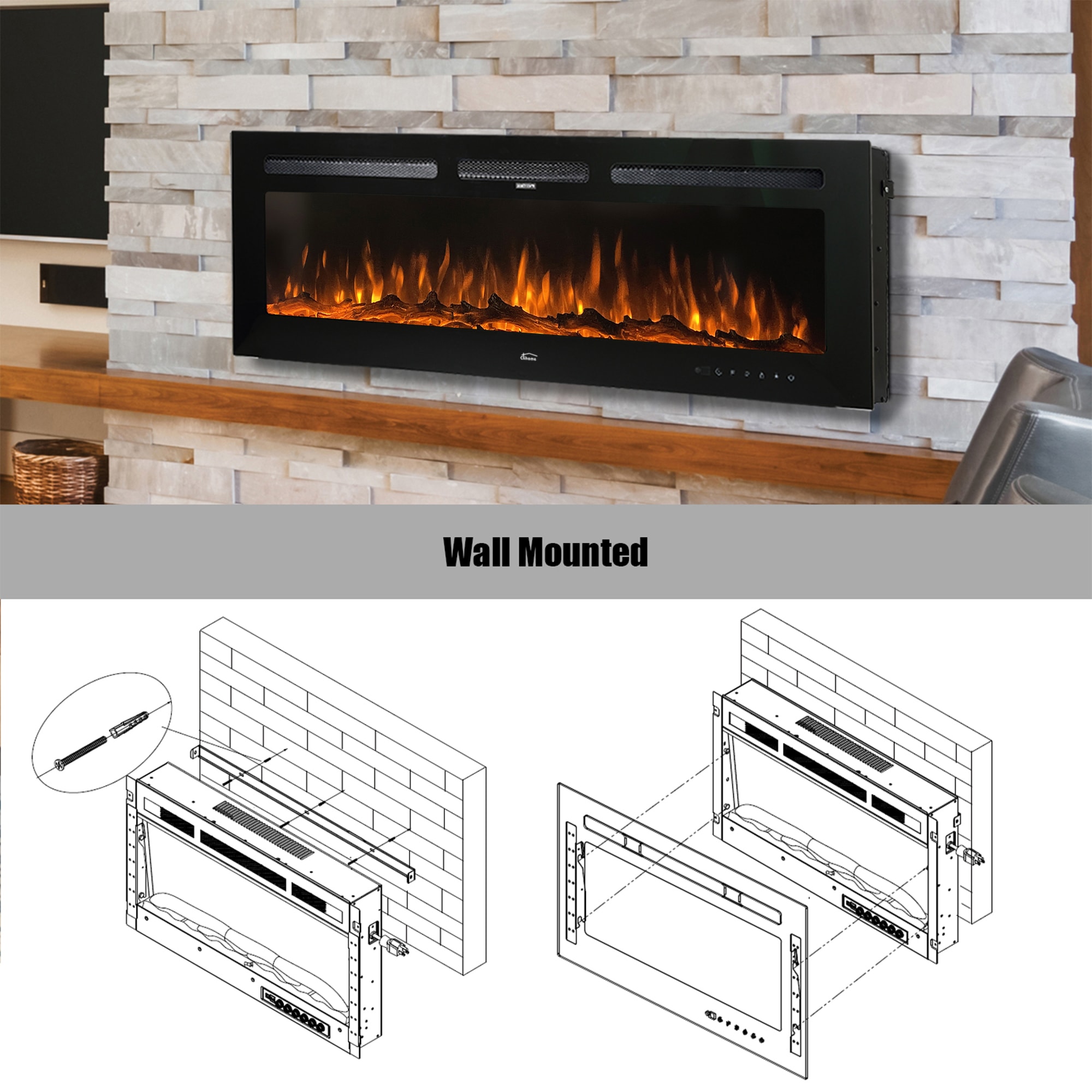 Clihome CMD-CH60R Electric-Fireplaces - View #2